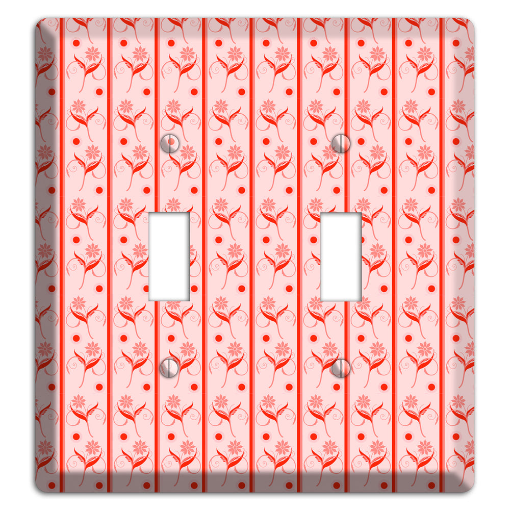 Salmon Floral Pattern 2 Toggle Wallplate