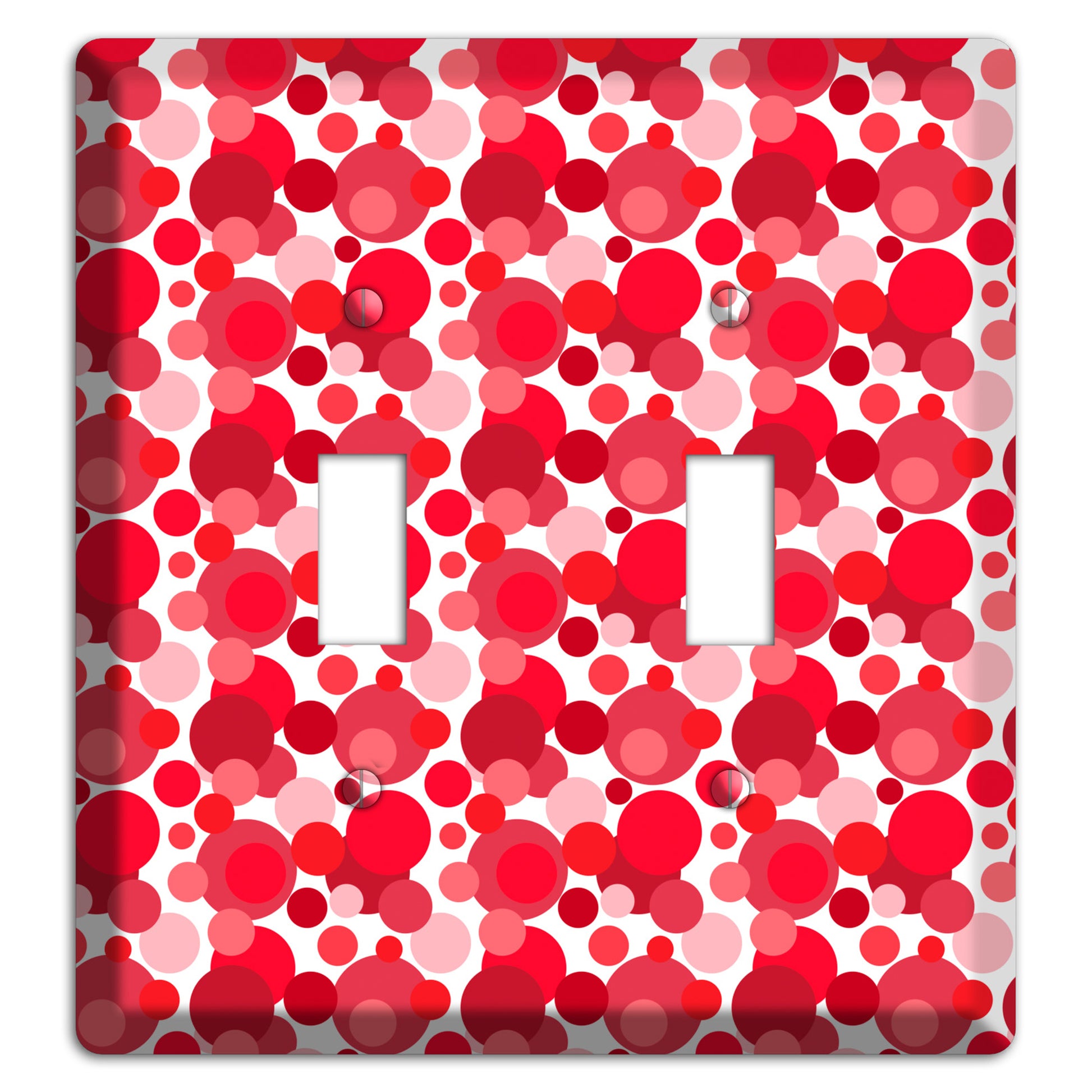 Multi Red Bubble Dots 2 Toggle Wallplate