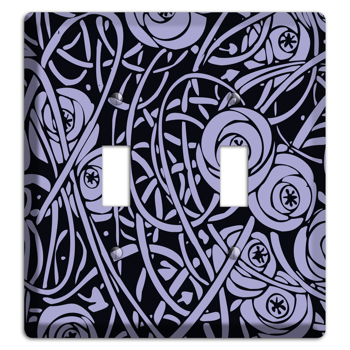 Lilac Deco Floral 2 Toggle Wallplate