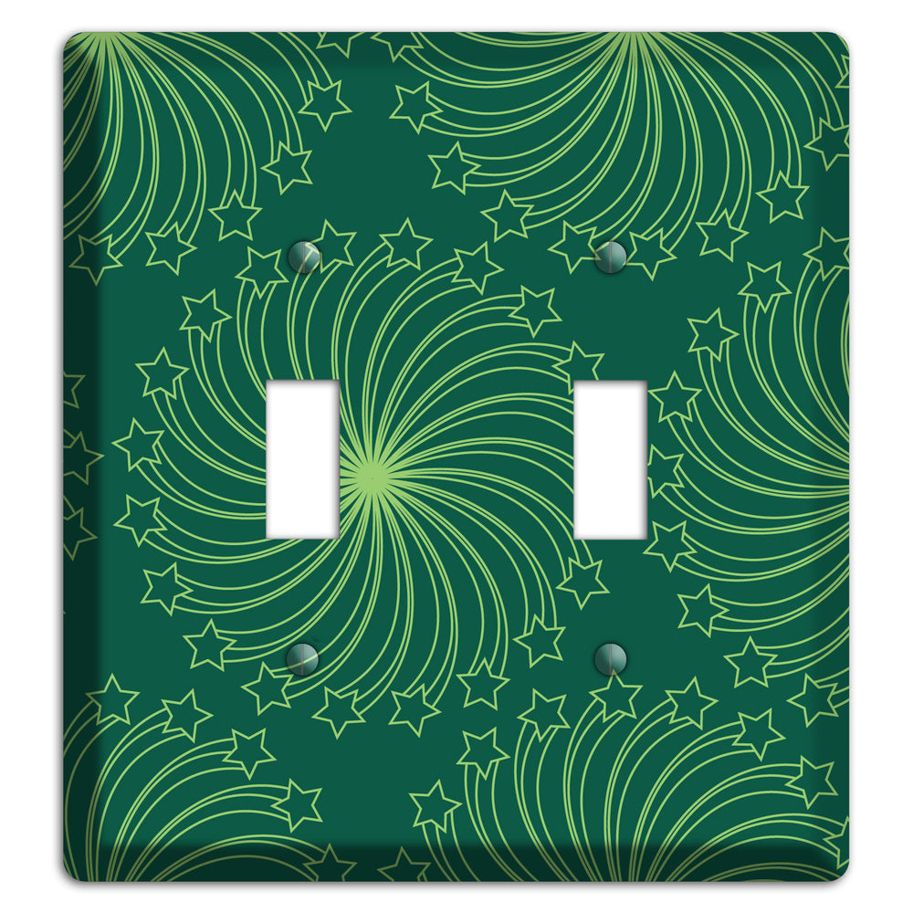 Multi Green Star Swirl 2 Toggle Wallplate