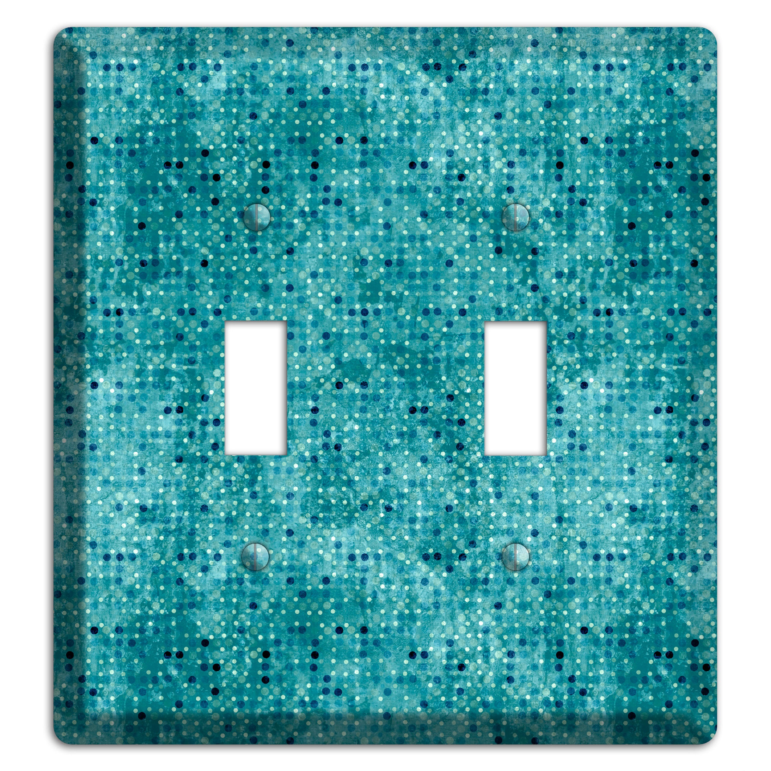 Turquoise Grunge Small Tile 2 Toggle Wallplate