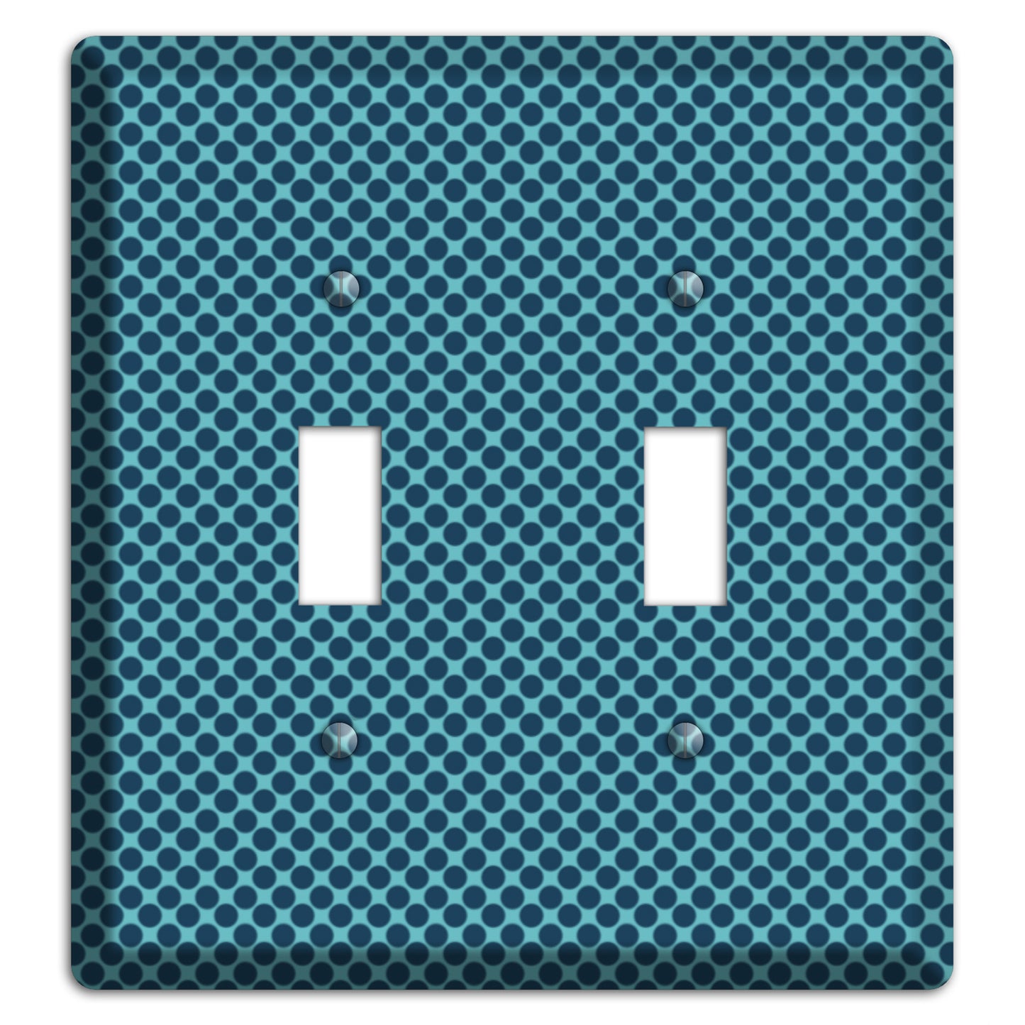 Turquoise with Blue Packed Polka Dots 2 Toggle Wallplate