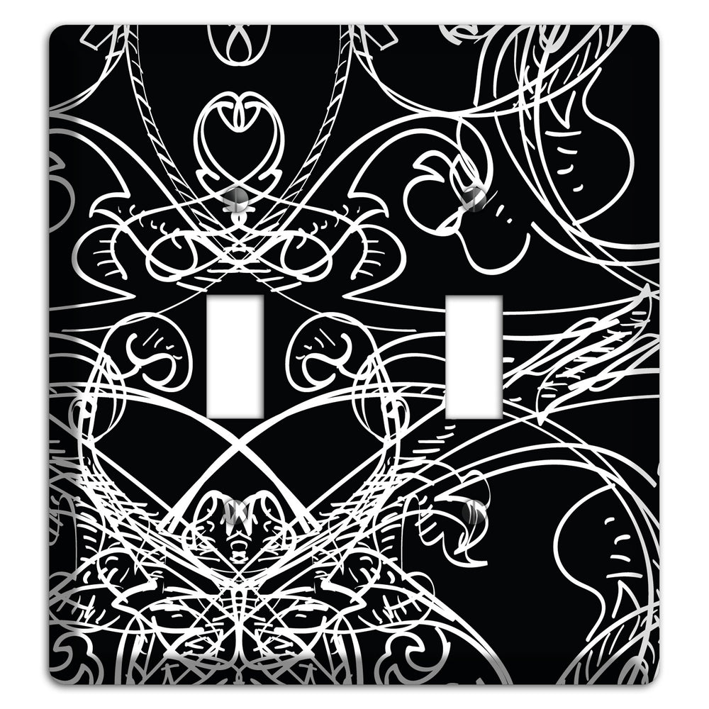 Black Deco Sketch 2 Toggle Wallplate