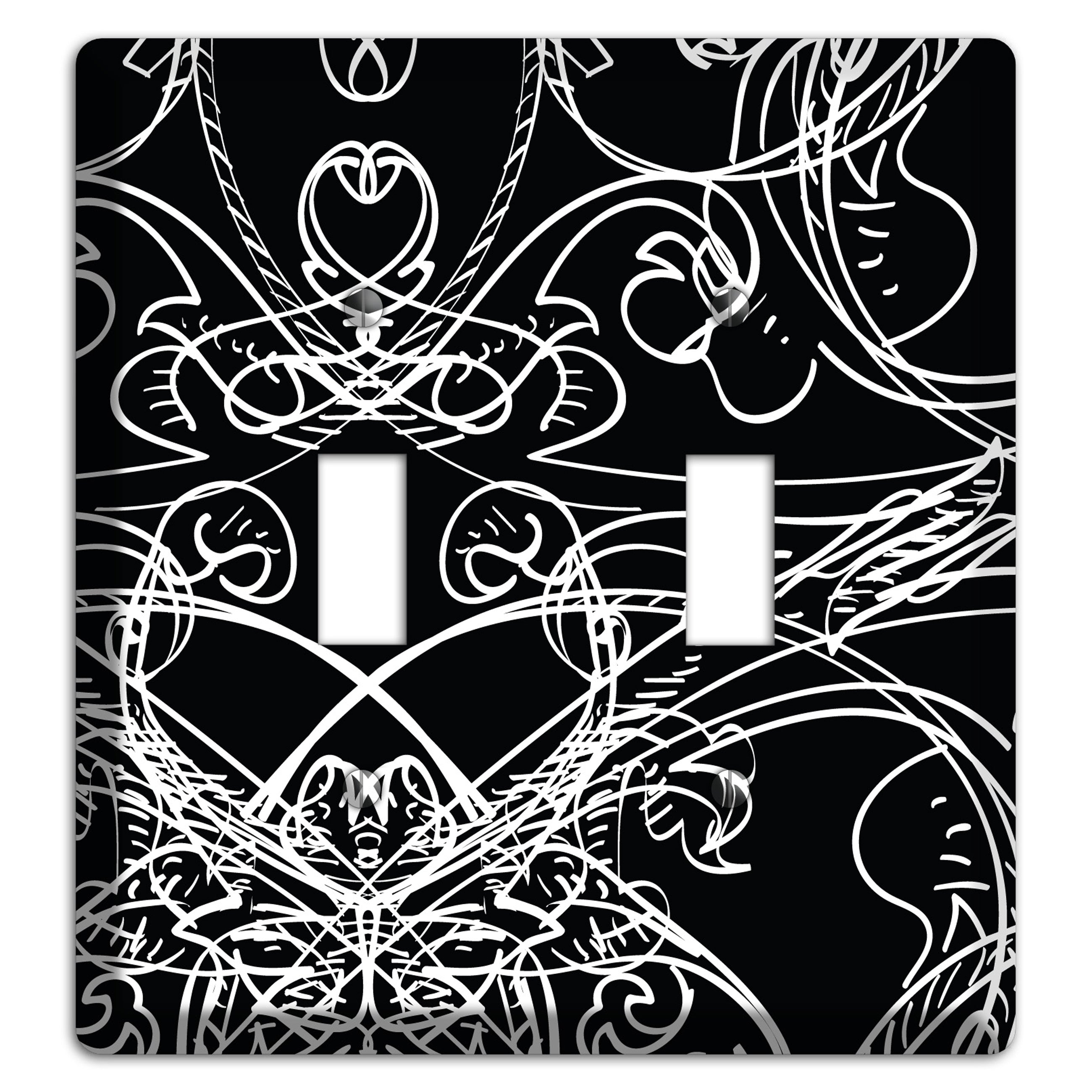 Black Deco Sketch 2 Toggle Wallplate