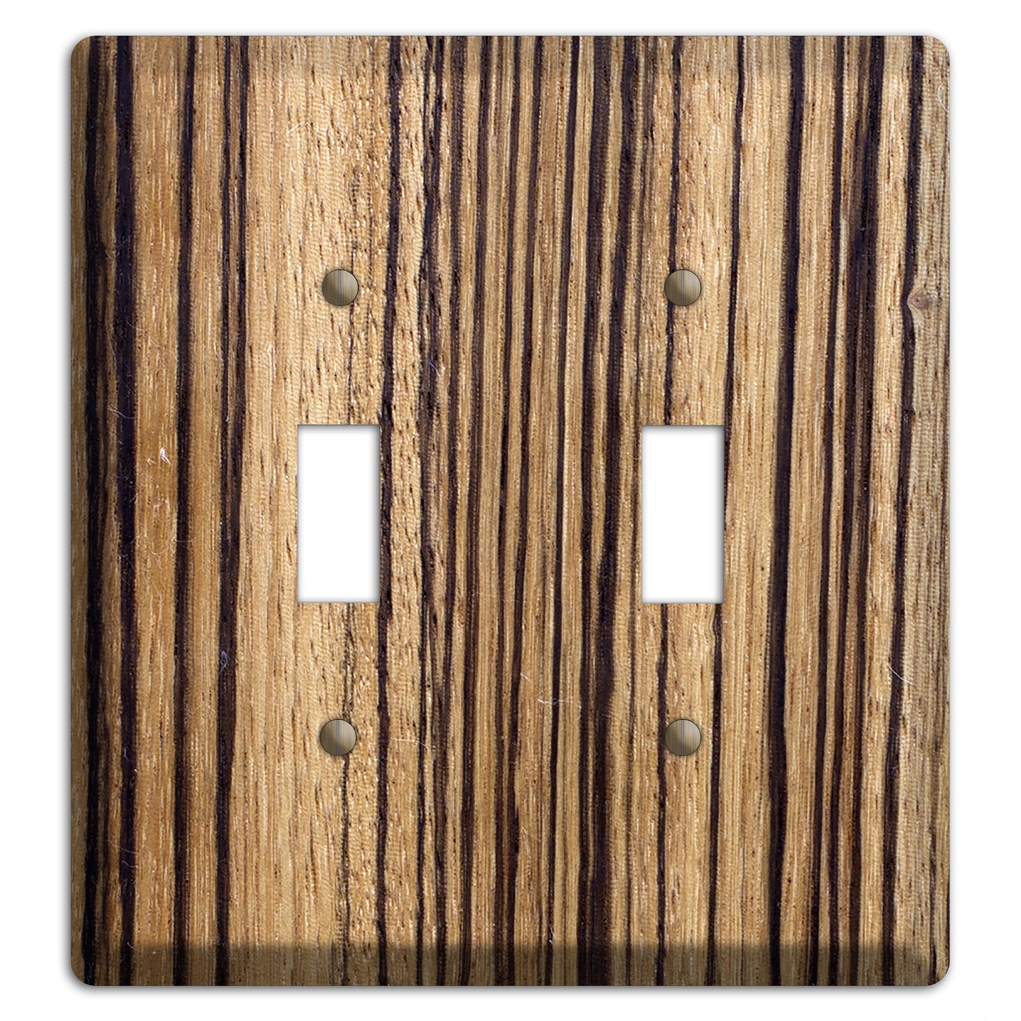 Zebrawood Wood Double Toggle Switchplate