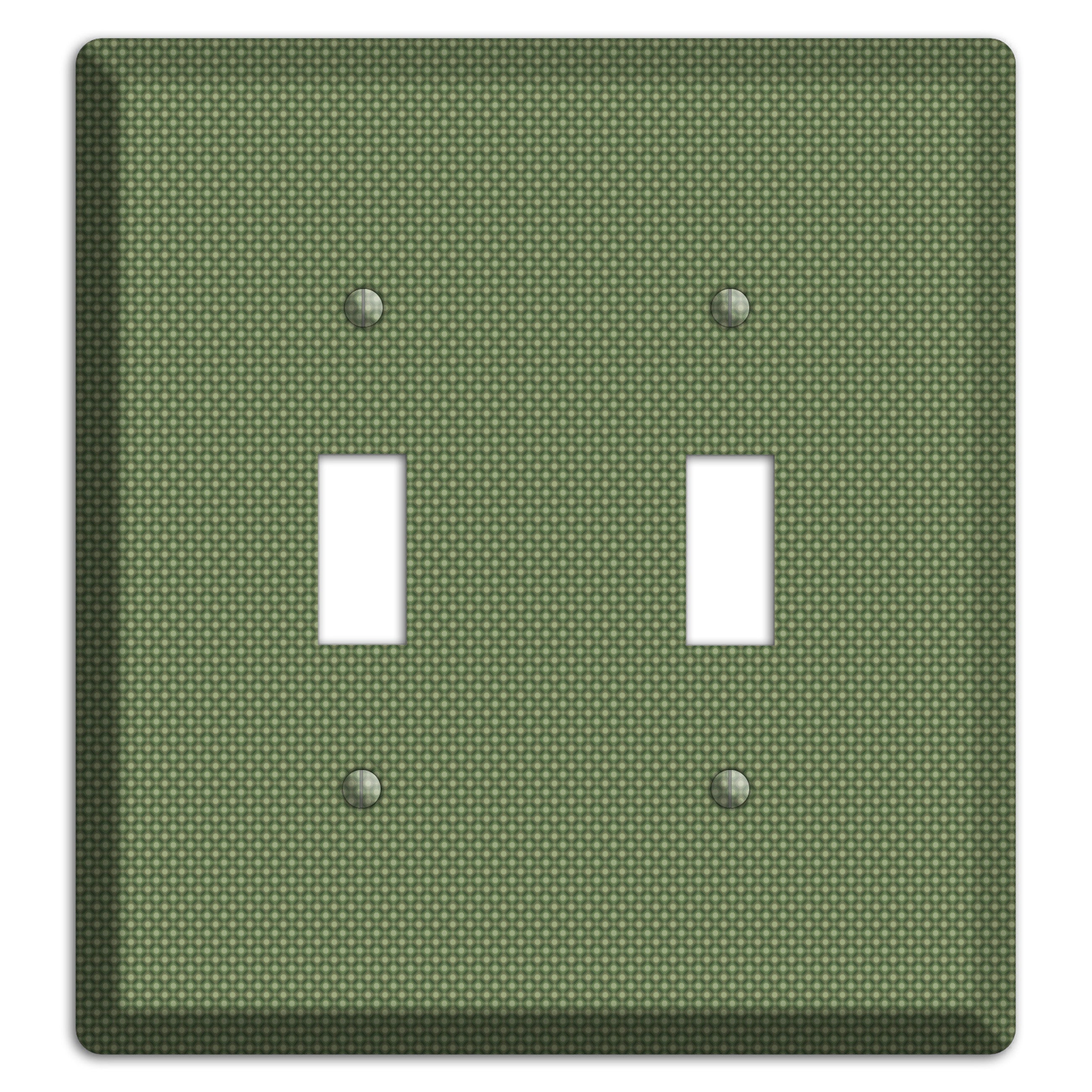 Multi Green Tiny Checkered Circles 2 Toggle Wallplate