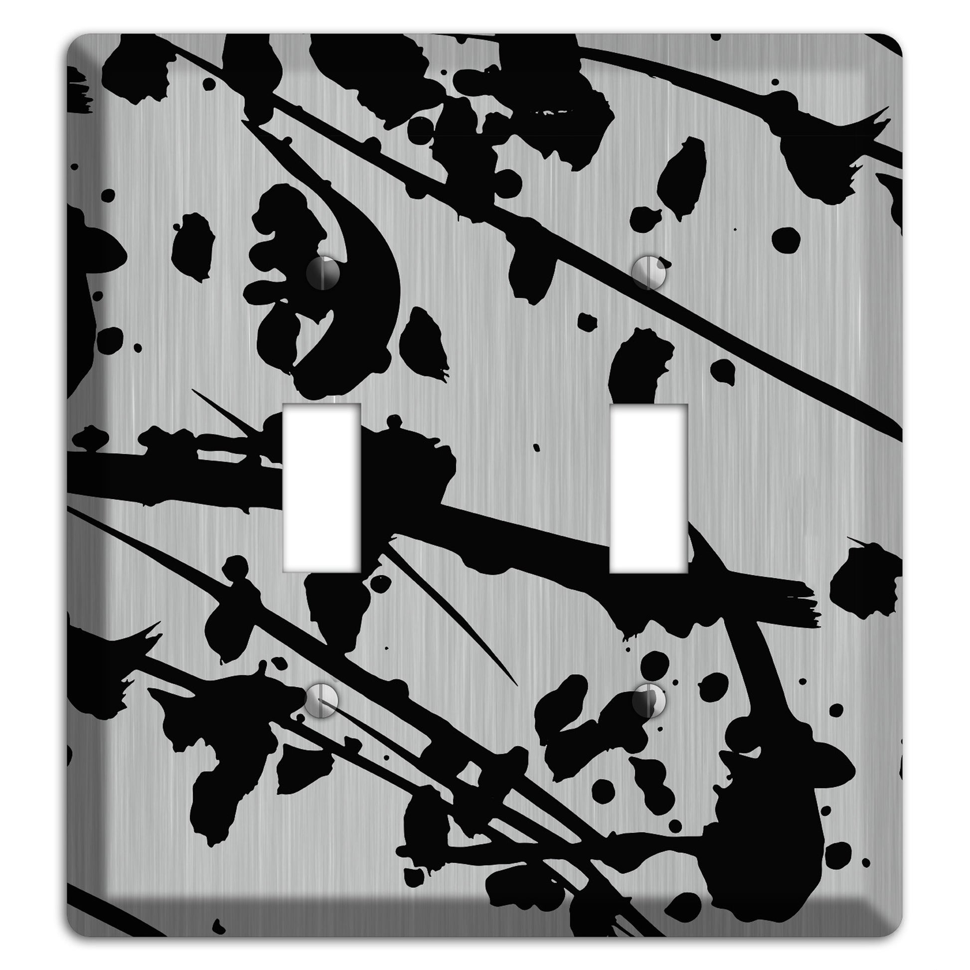 Ink Splash 6 Stainless 2 Toggle Wallplate