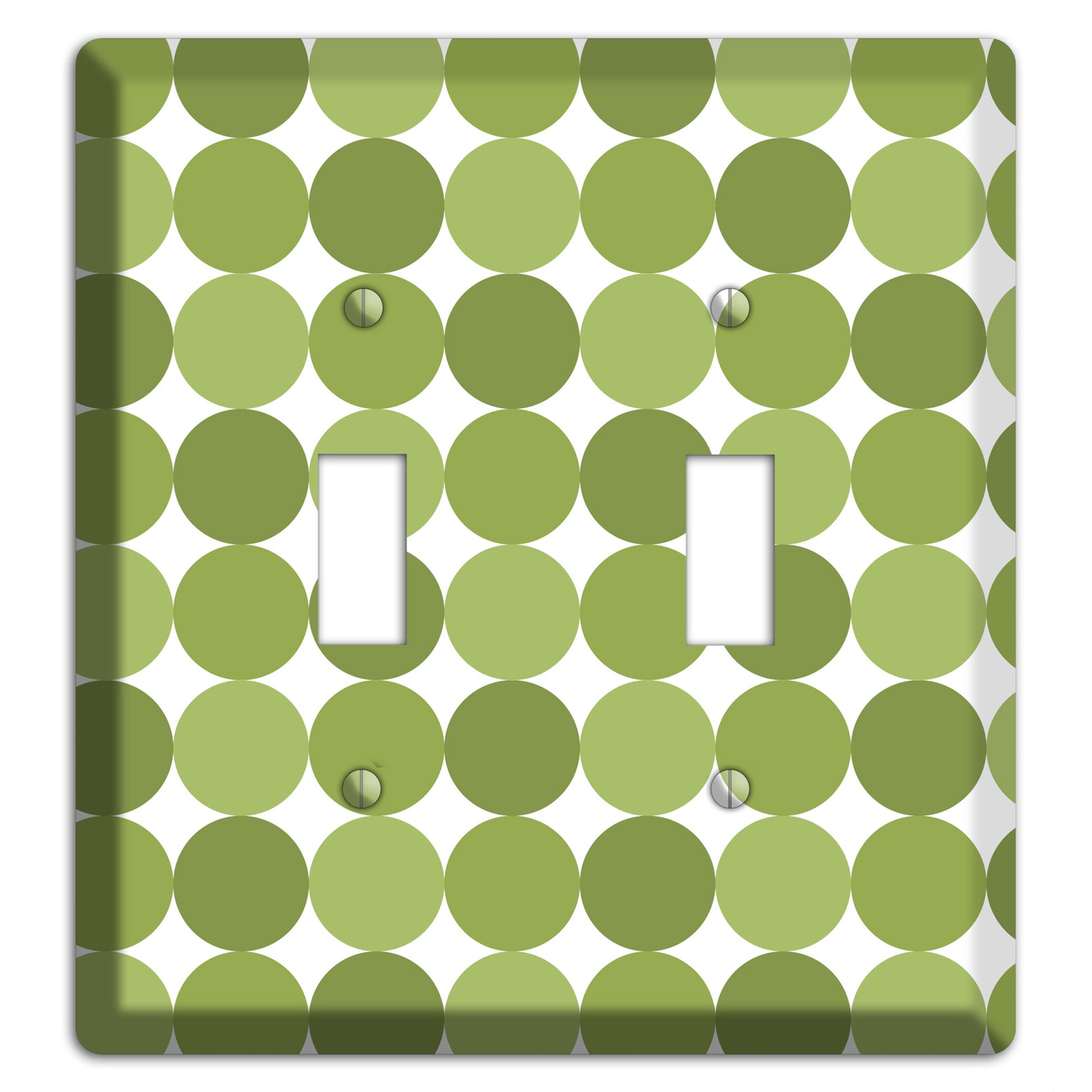 Multi Olive Tiled Dots 2 Toggle Wallplate