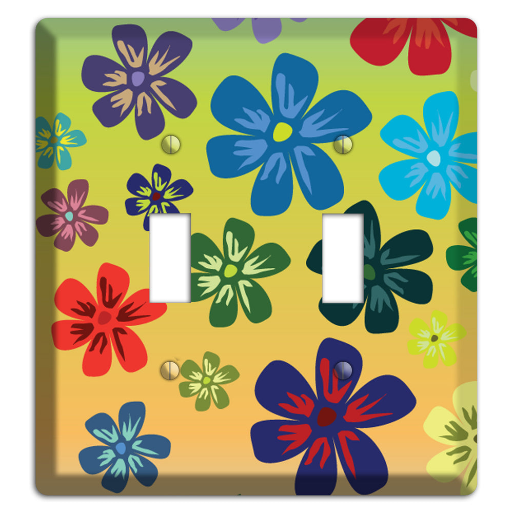 Black Flowers 2 Toggle Wallplate