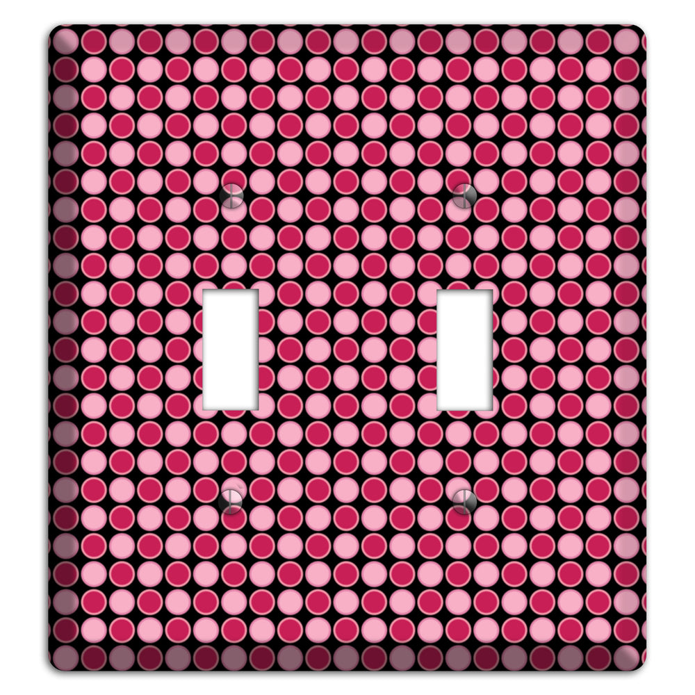 Fuschia and Pink Tiled Dots 2 Toggle Wallplate