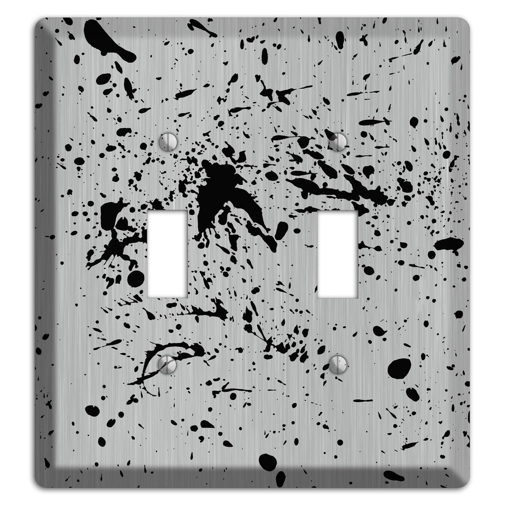 Ink Splash 4 Stainless Steel 2 Toggle Wallplate