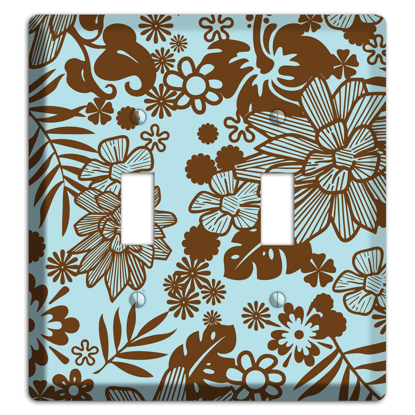 Blue and Brown Tropical 2 Toggle Wallplate