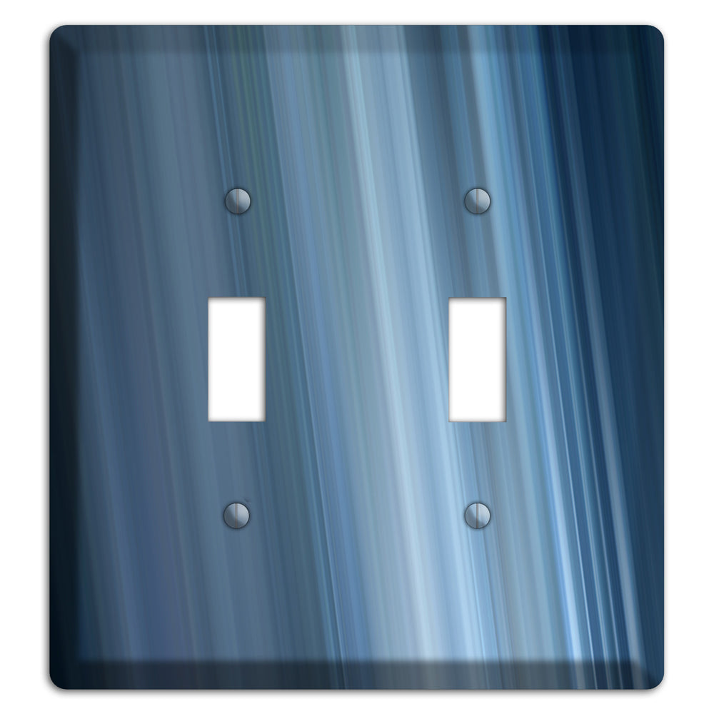 Brushed Blue Stripes 2 Toggle Wallplate