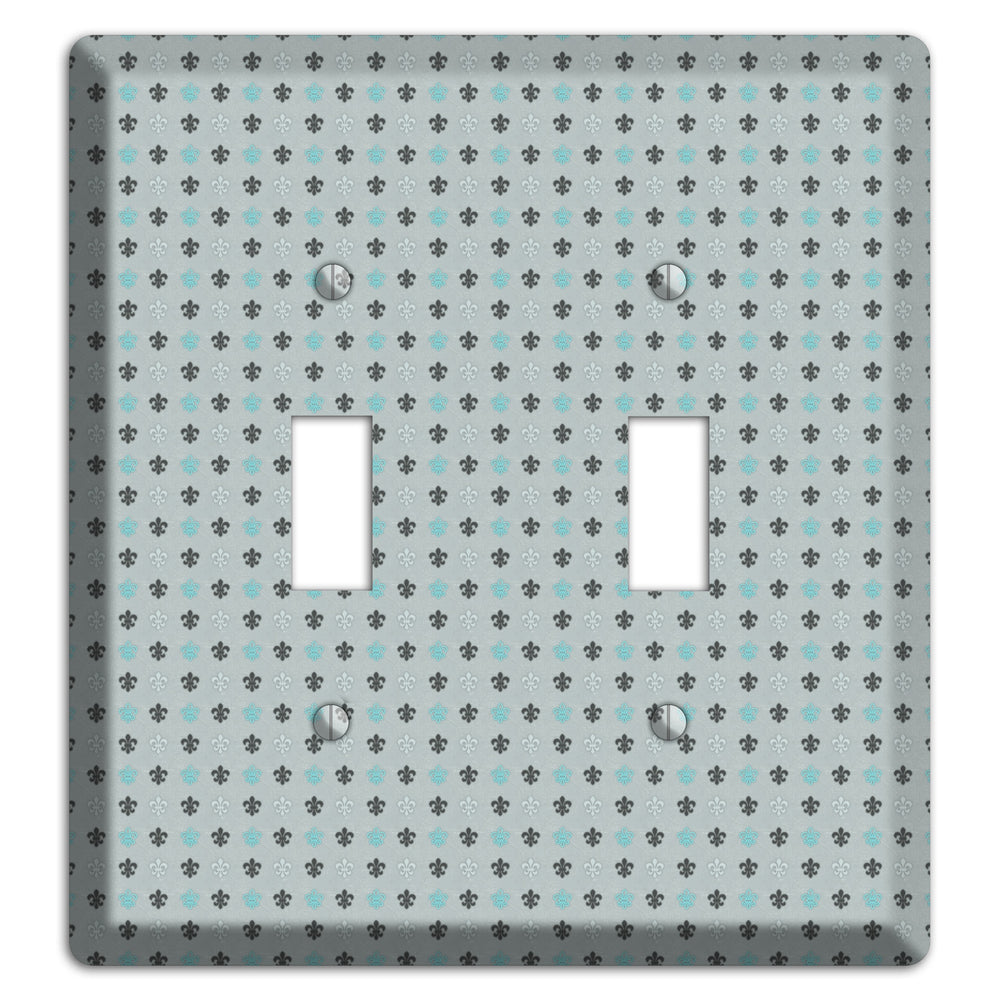 Dusty Blue with Fleur de Lis 2 Toggle Wallplate