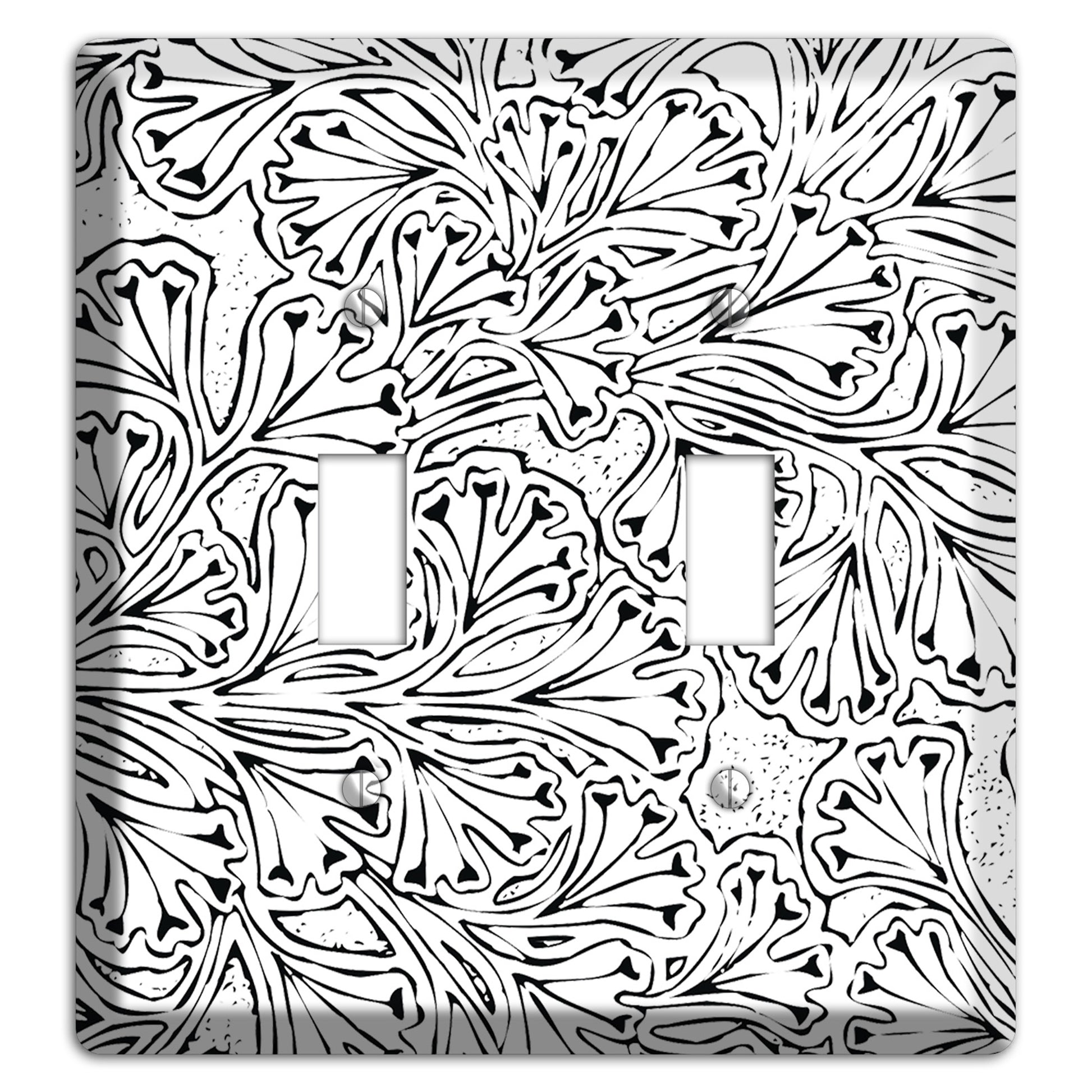 Deco Red Interlocking Floral 2 Toggle Wallplate