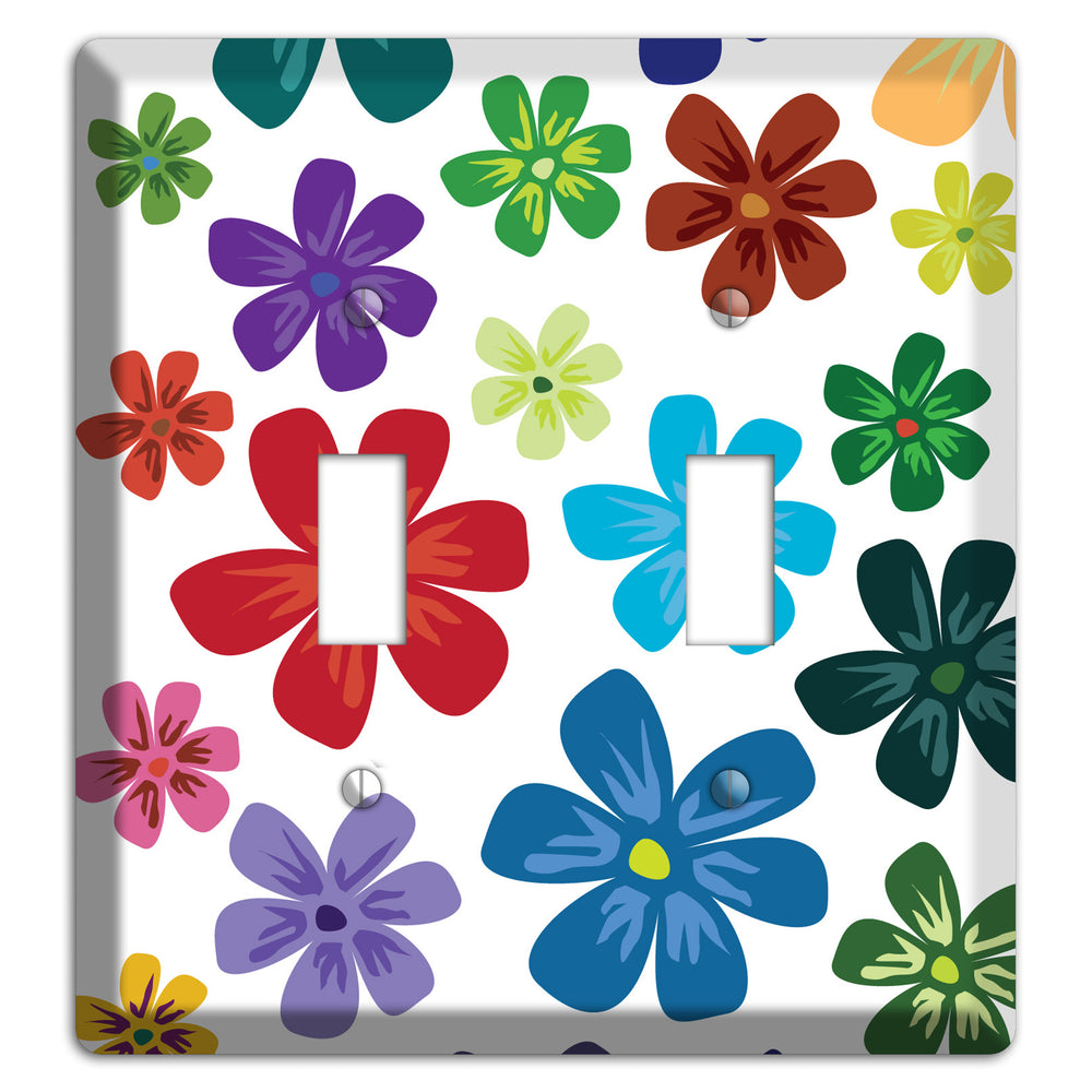 White Flowers 2 Toggle Wallplate