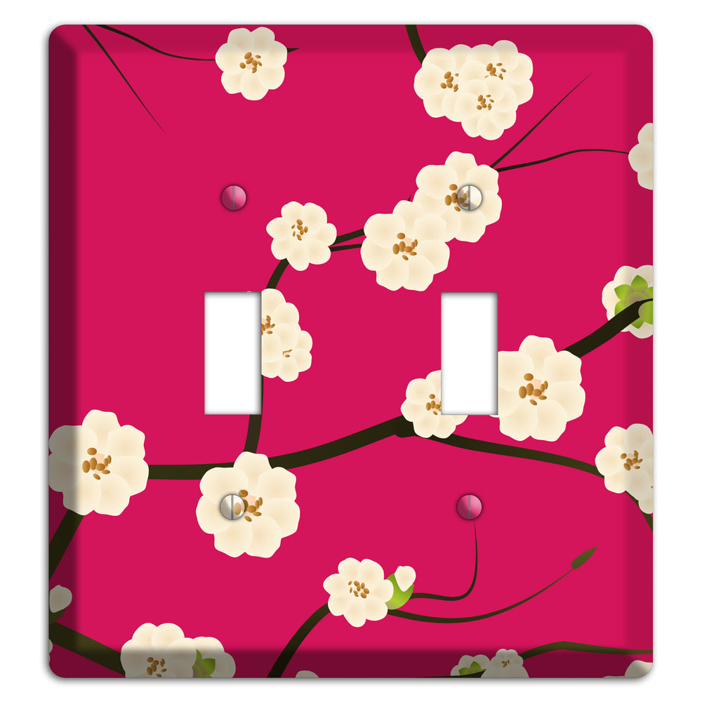 Red Cherry Bloosoms 2 Toggle Wallplate