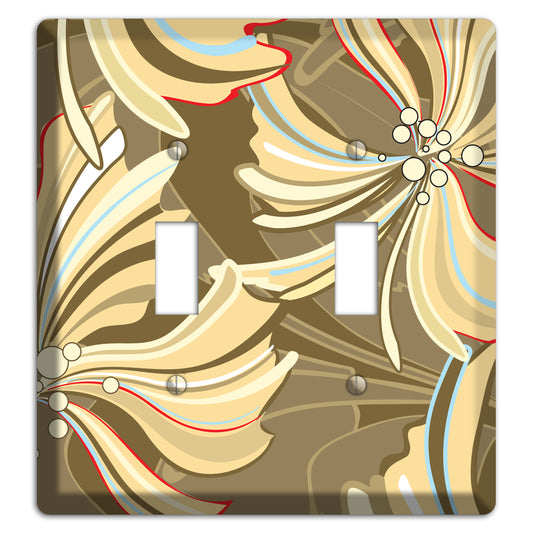 Brown Deco Blossoms 2 Toggle Wallplate