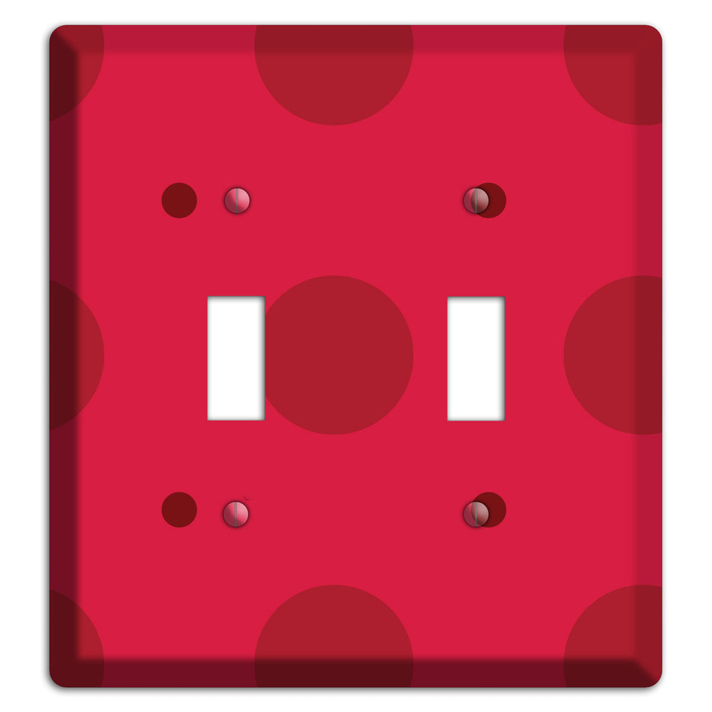 Red with Red Multi Tiled Medium Dots 2 Toggle Wallplate
