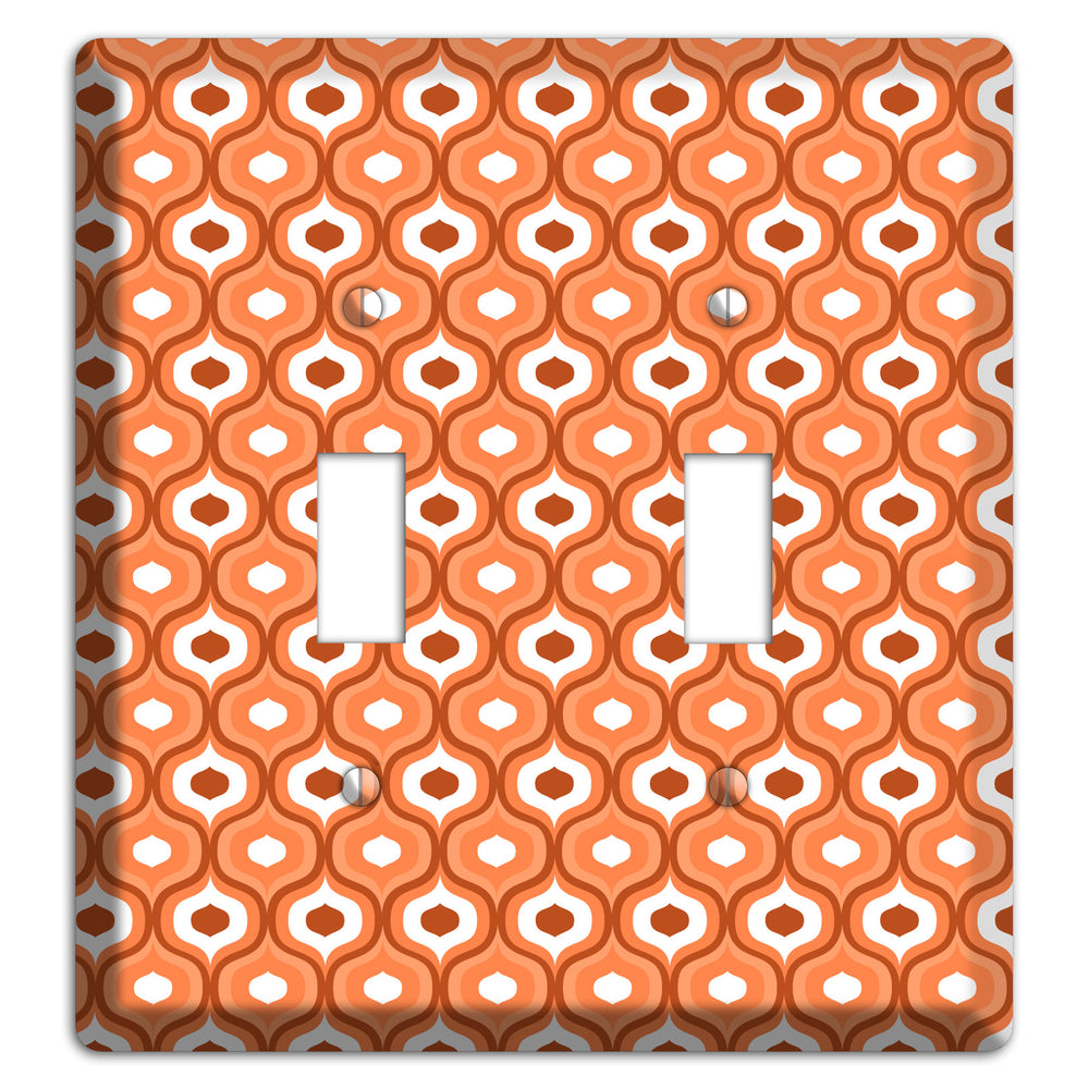 Orange and Red Double Scallop 2 Toggle Wallplate