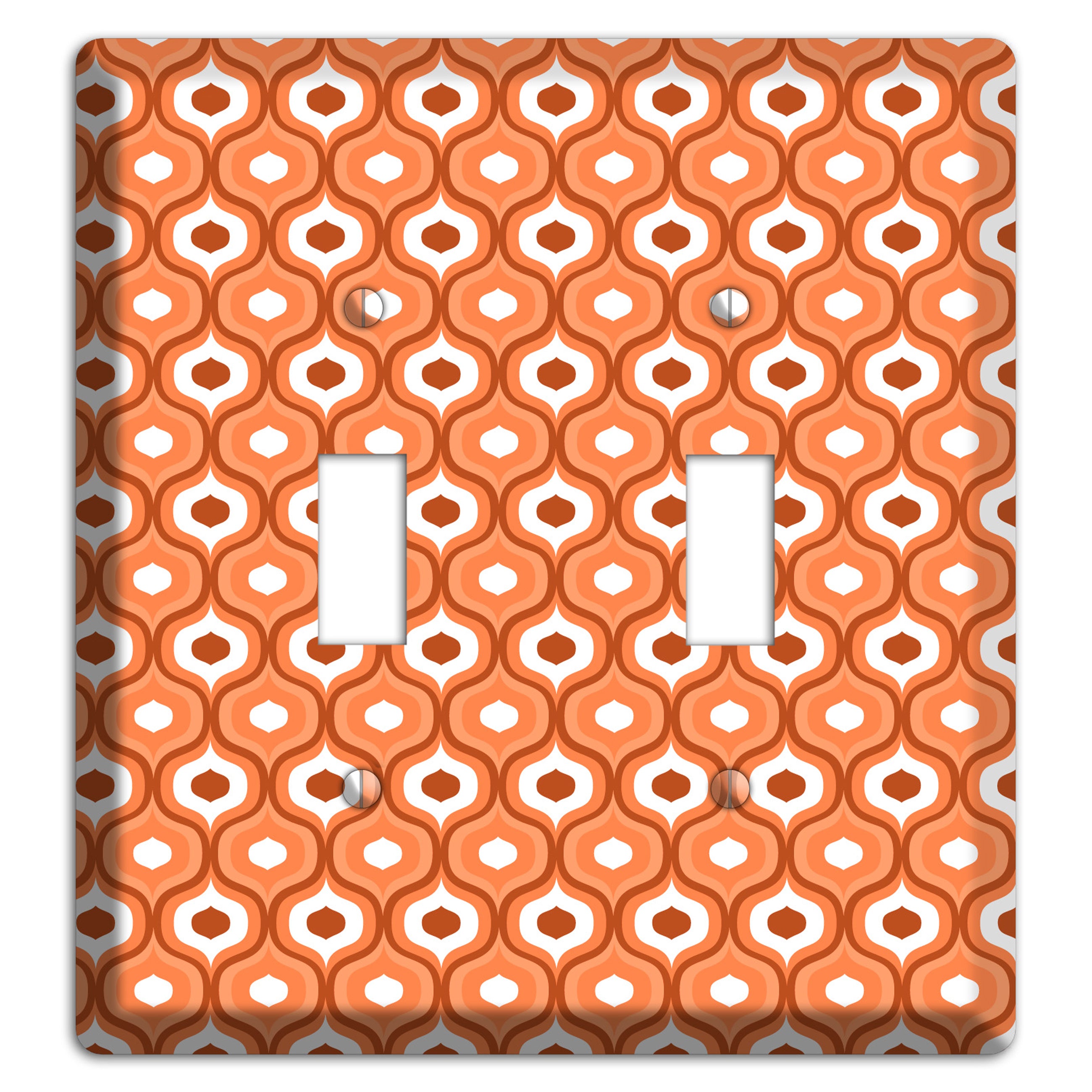 Orange and Red Double Scallop 2 Toggle Wallplate