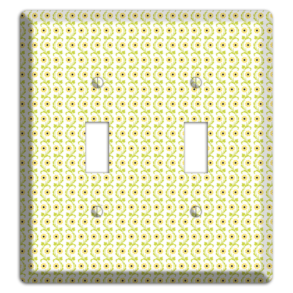 Tiny Yellow and Green Retro Sprig 2 Toggle Wallplate