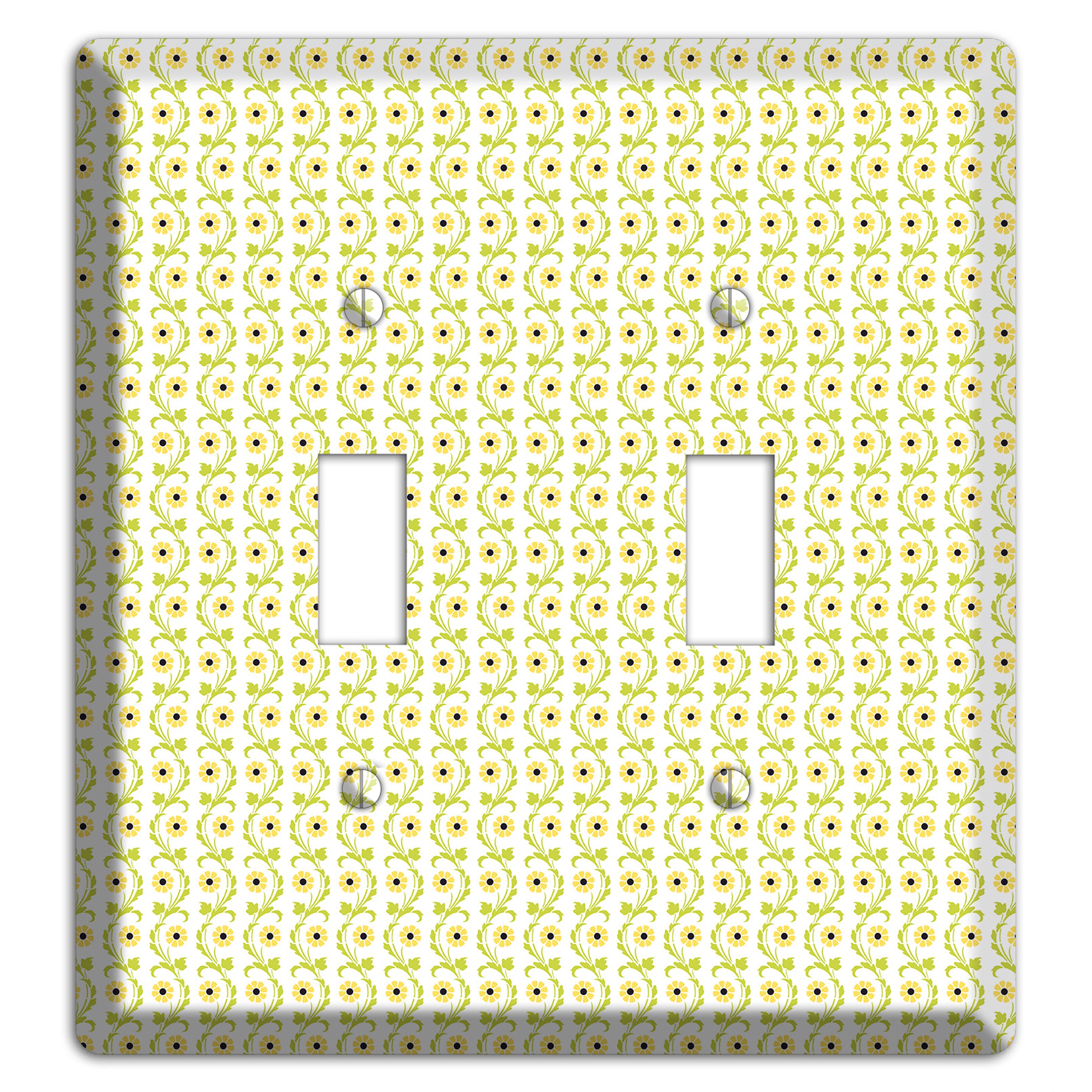 Tiny Yellow and Green Retro Sprig 2 Toggle Wallplate