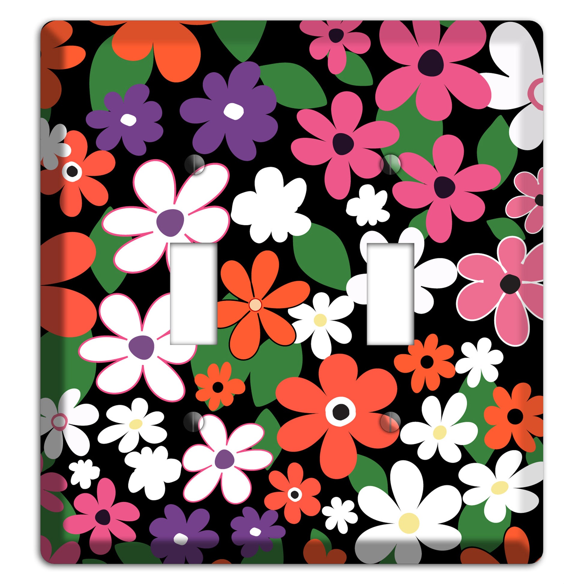 Hippie Flowers 2 Toggle Wallplate