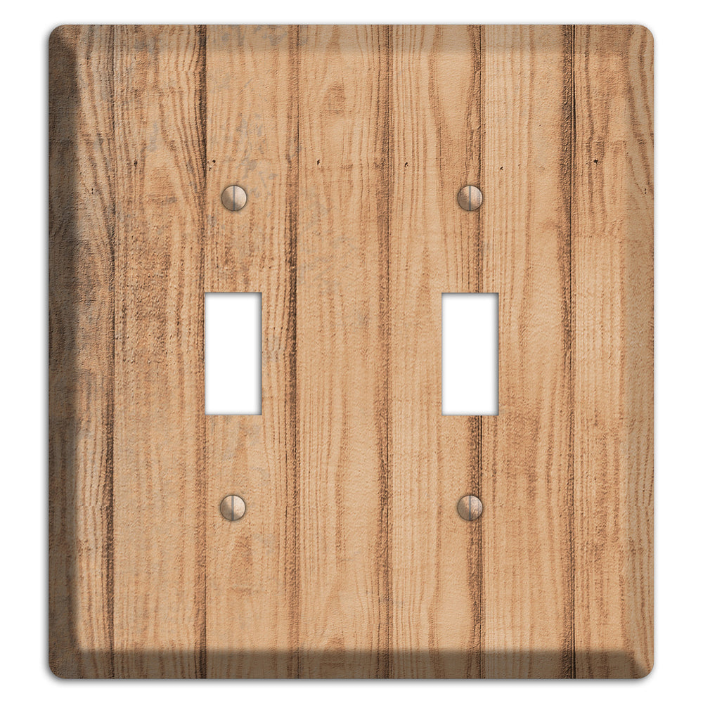 Tan Weathered Wood 2 Toggle Wallplate