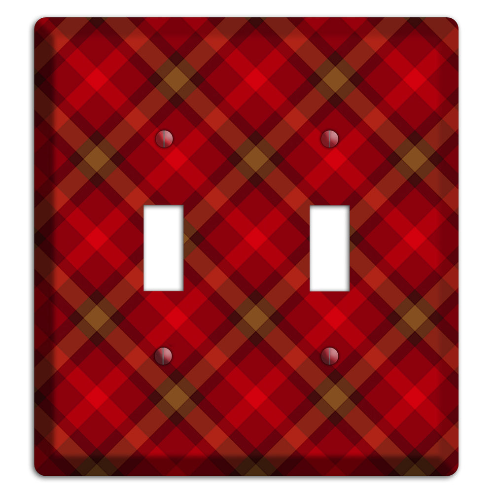 Red Tartan 2 Toggle Wallplate