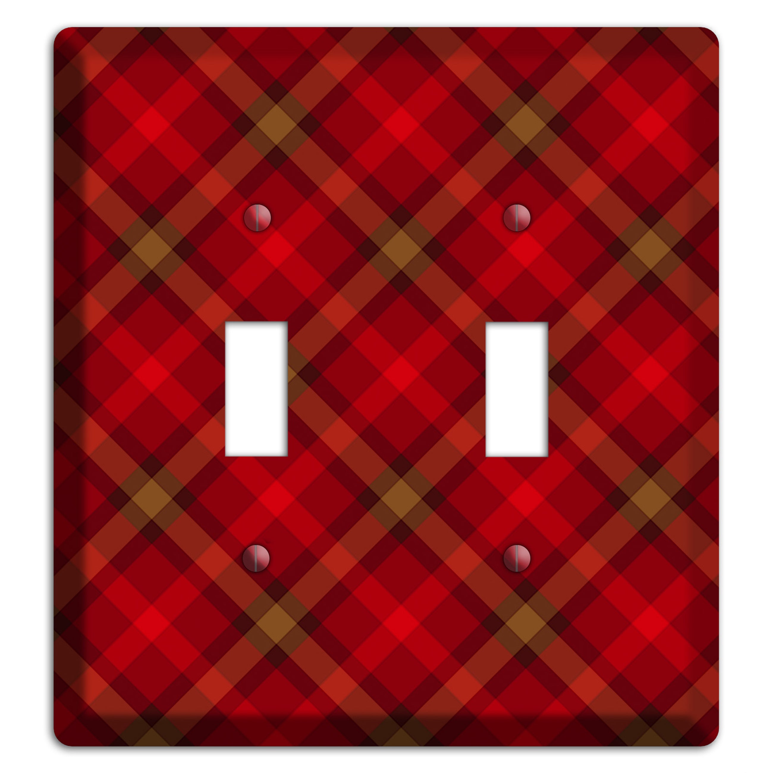 Red Tartan 2 Toggle Wallplate