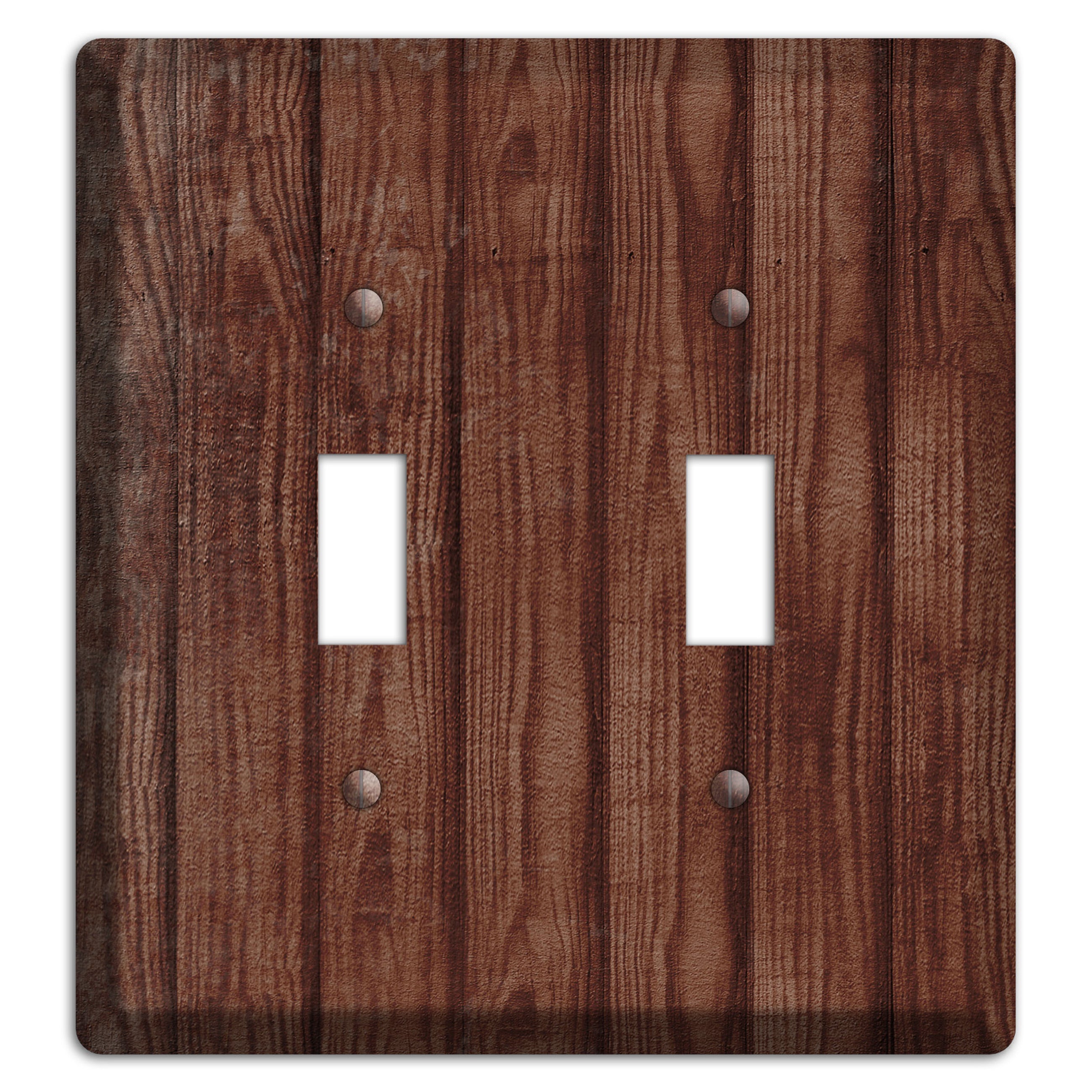Saddle Weathered Wood 2 Toggle Wallplate