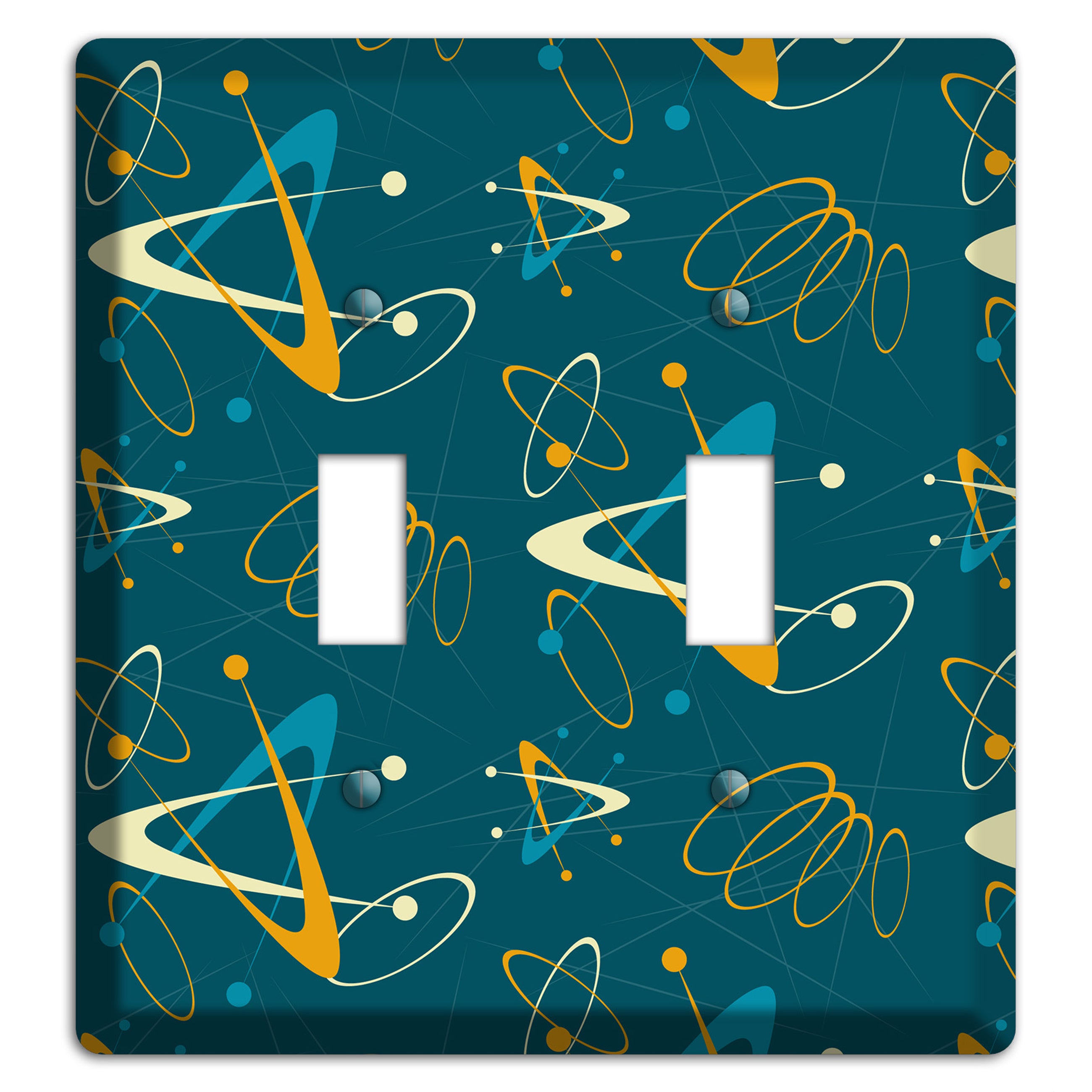 Mustard and Blue Atomic 2 Toggle Wallplate