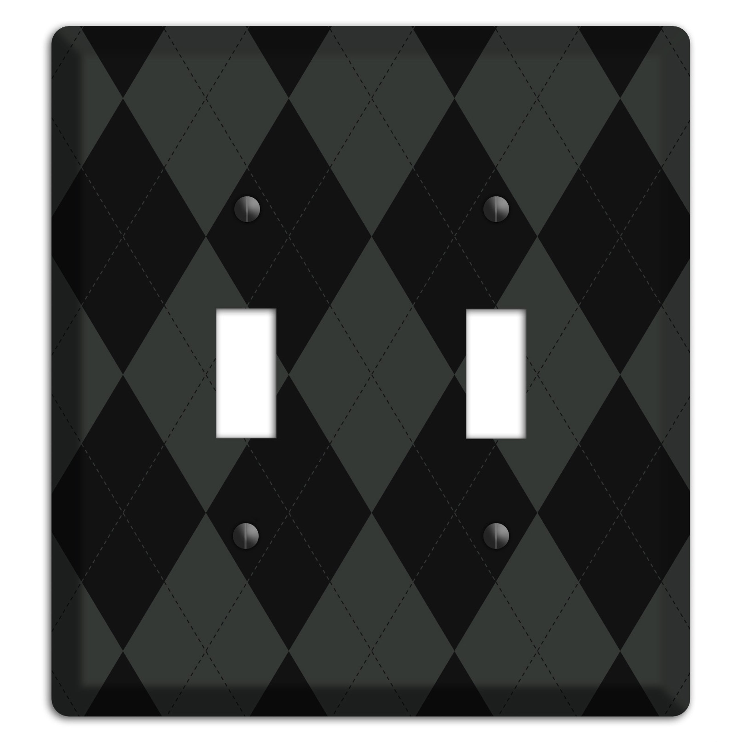 Gray and Black Argyle 2 Toggle Wallplate