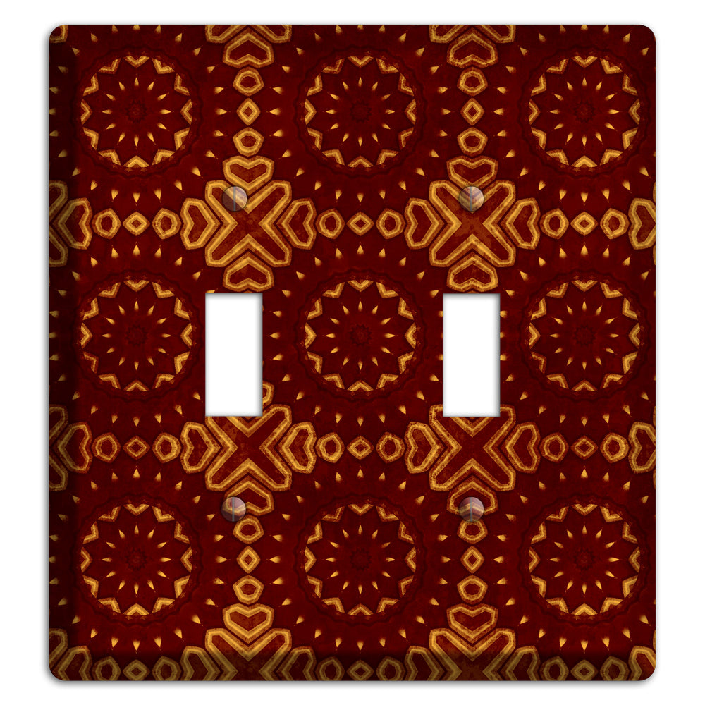 Maroon Grunge Suzani 3 2 Toggle Wallplate