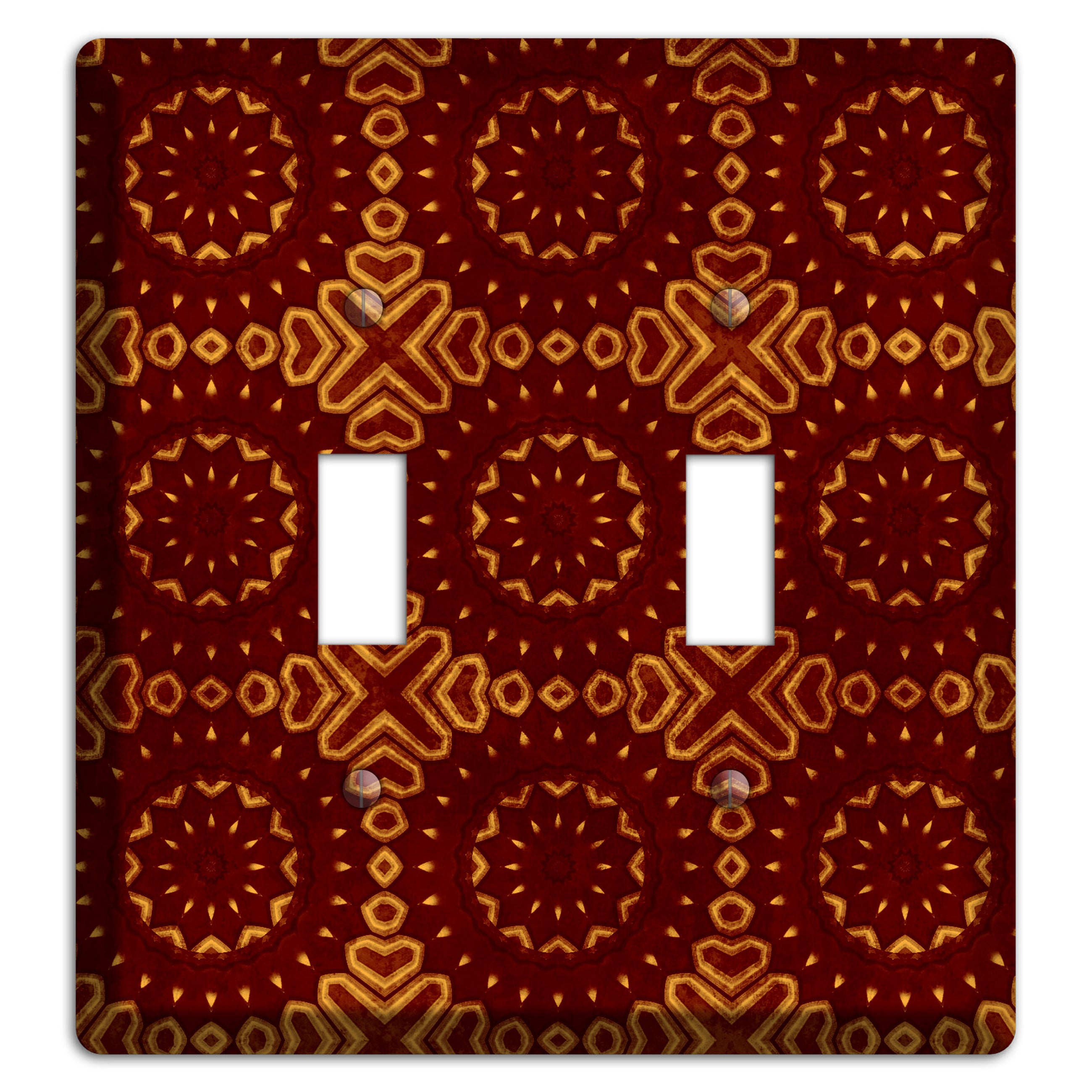 Maroon Grunge Suzani 3 2 Toggle Wallplate