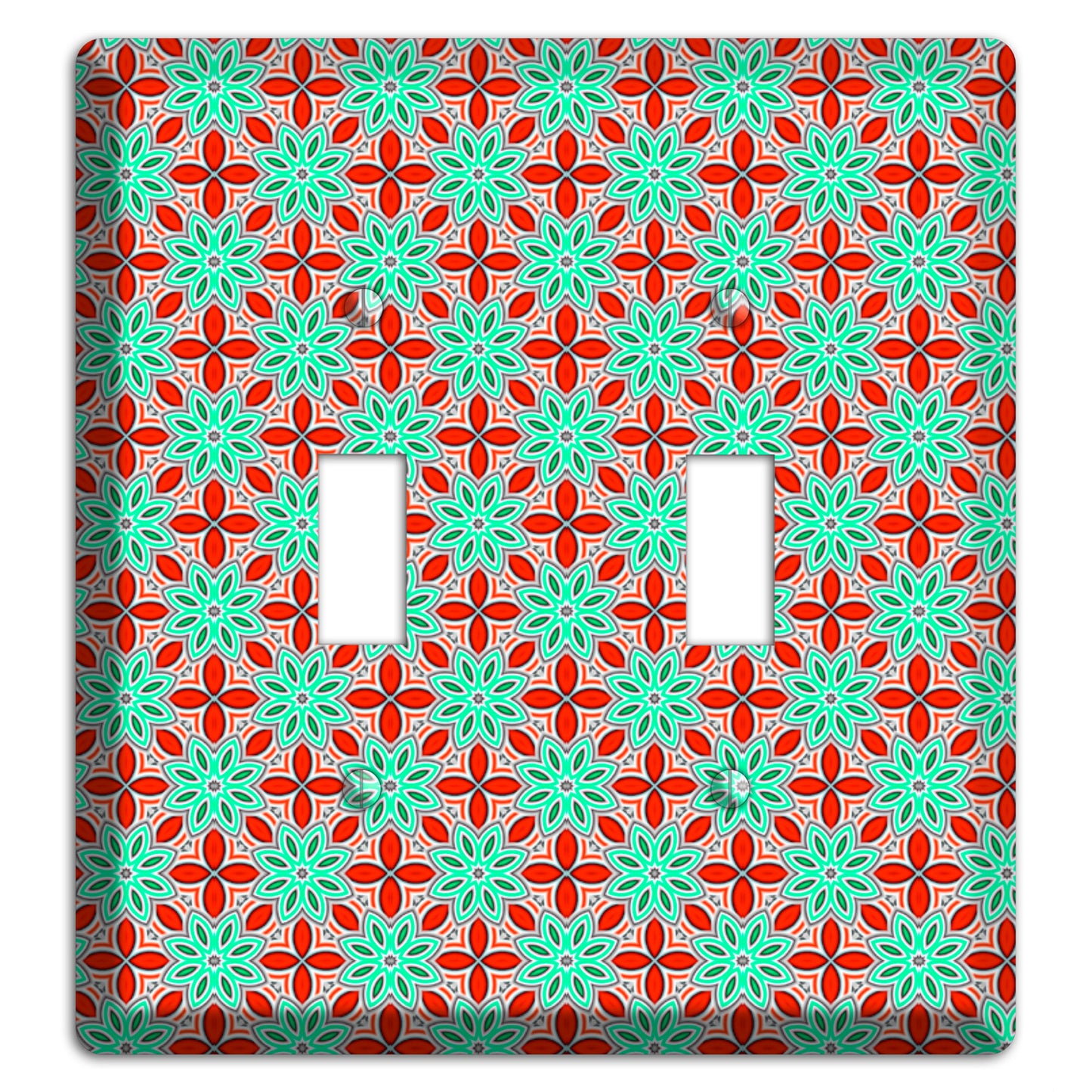 Green and Red Foulard 2 Toggle Wallplate