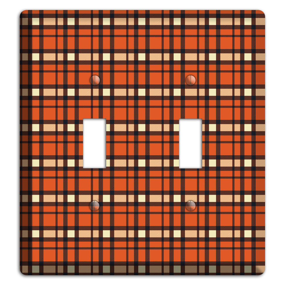 Orange Plaid 2 Toggle Wallplate