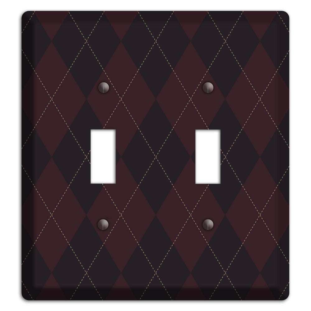 Black Argyle 2 Toggle Wallplate