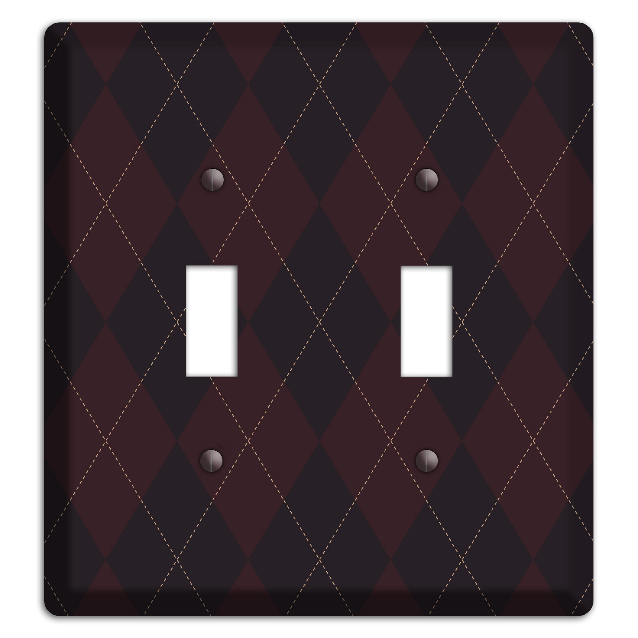 Black Argyle 2 Toggle Wallplate
