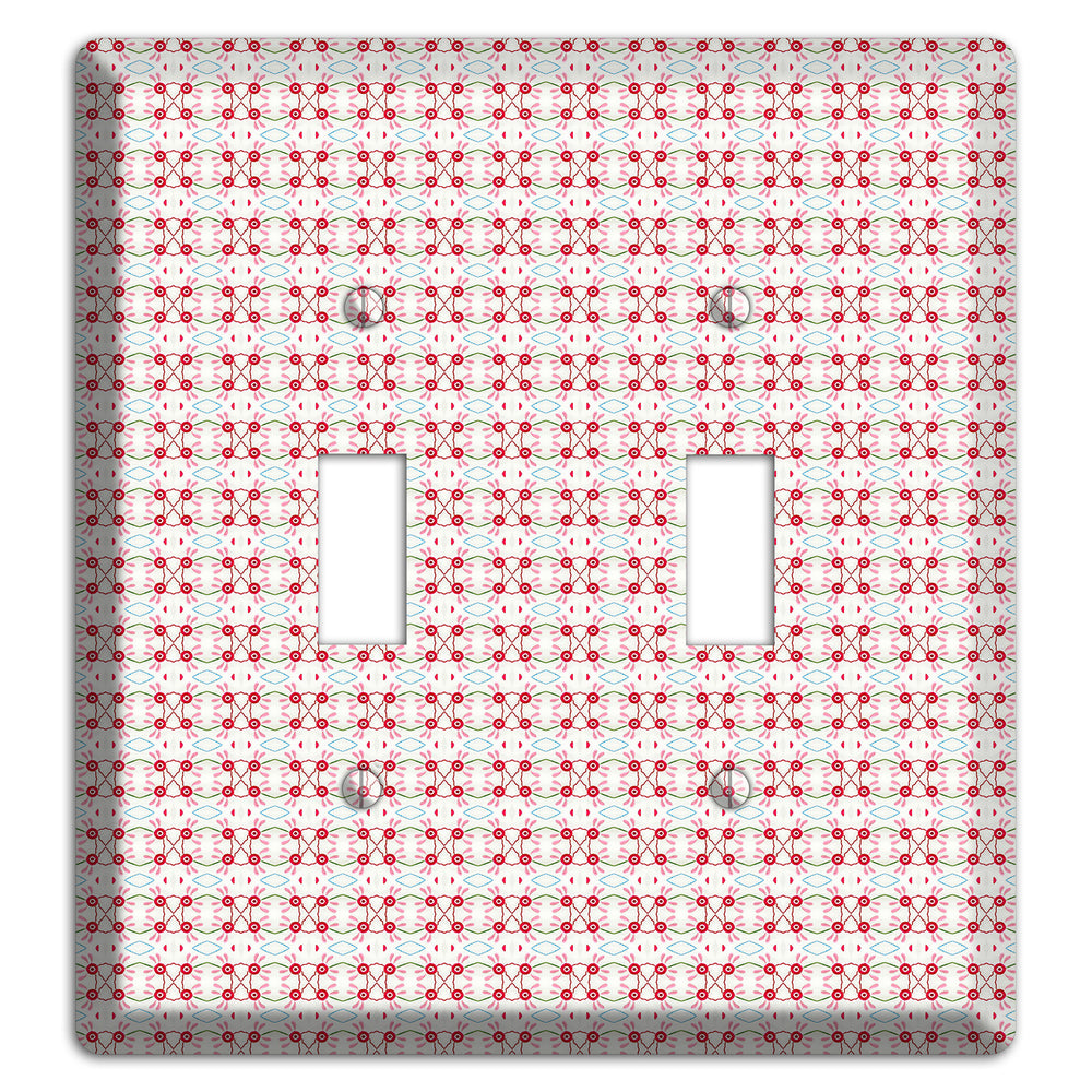 White with Red Ball and Stick Tapestry 2 Toggle Wallplate