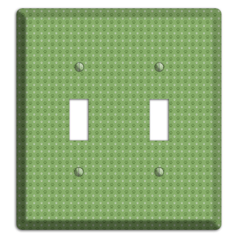 Green Paw Prints 2 Toggle Wallplate