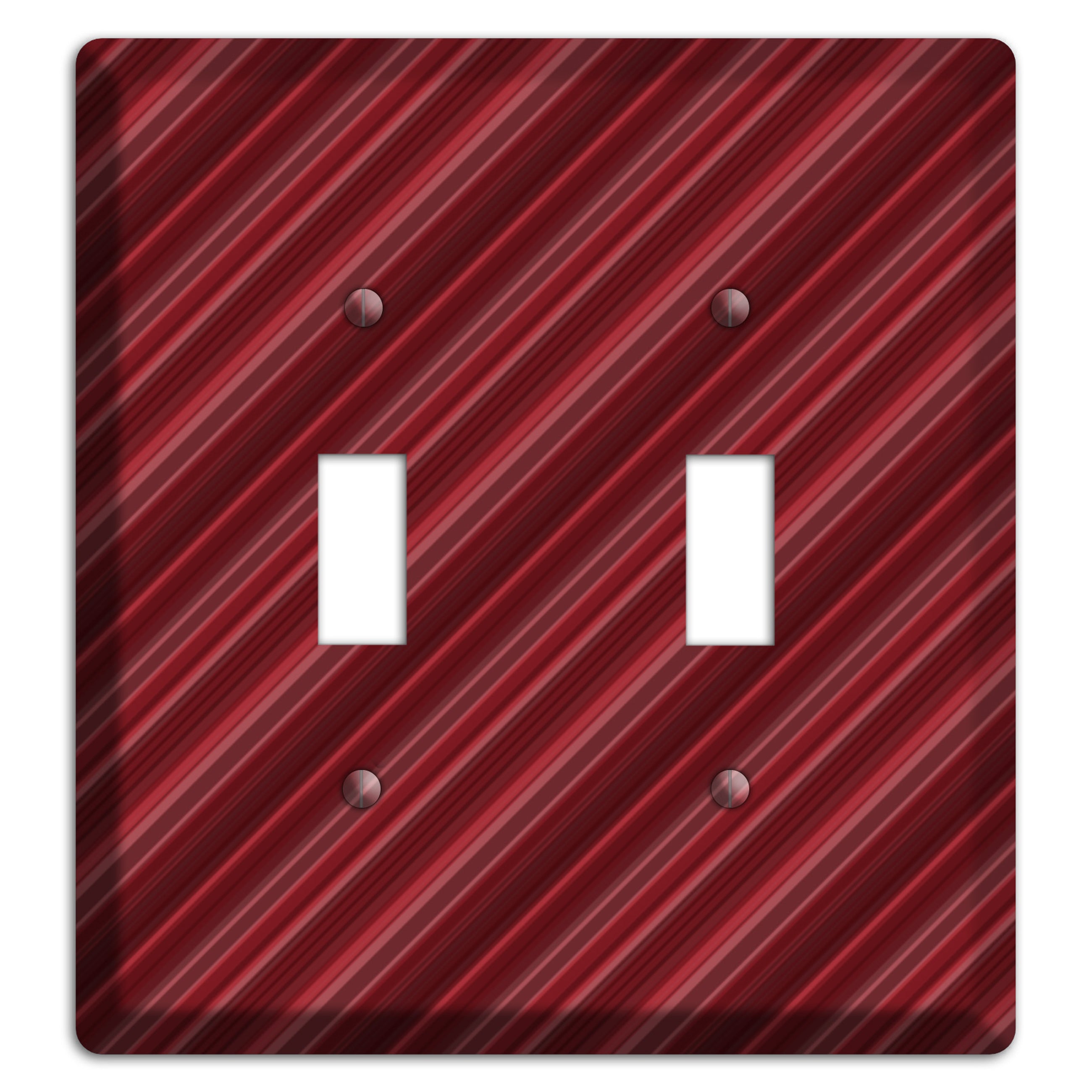 Burgundy Multi Angled Stripes 2 Toggle Wallplate