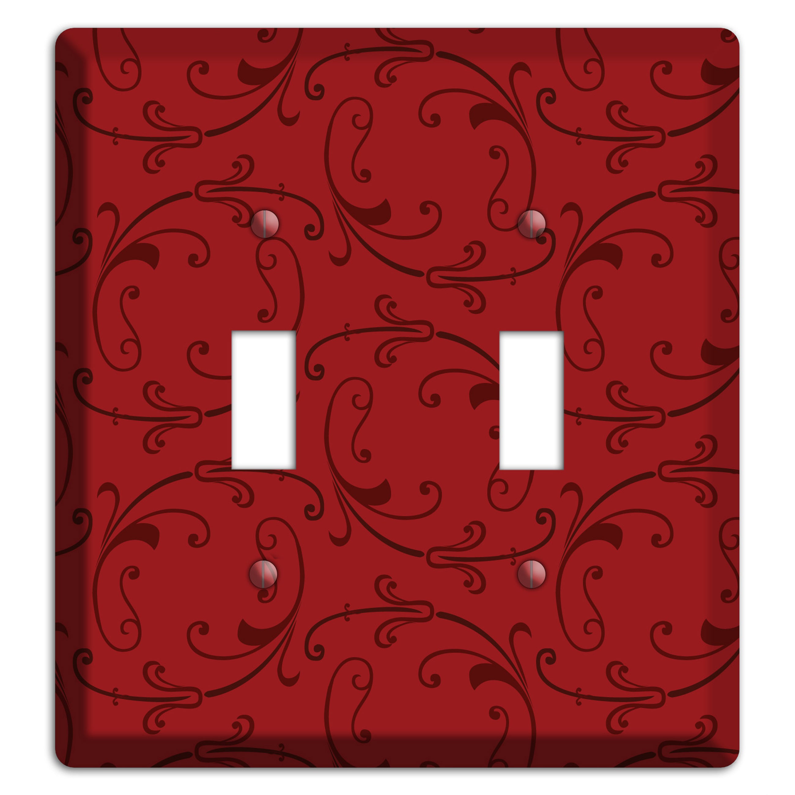 Red Victorian Sprig 2 Toggle Wallplate