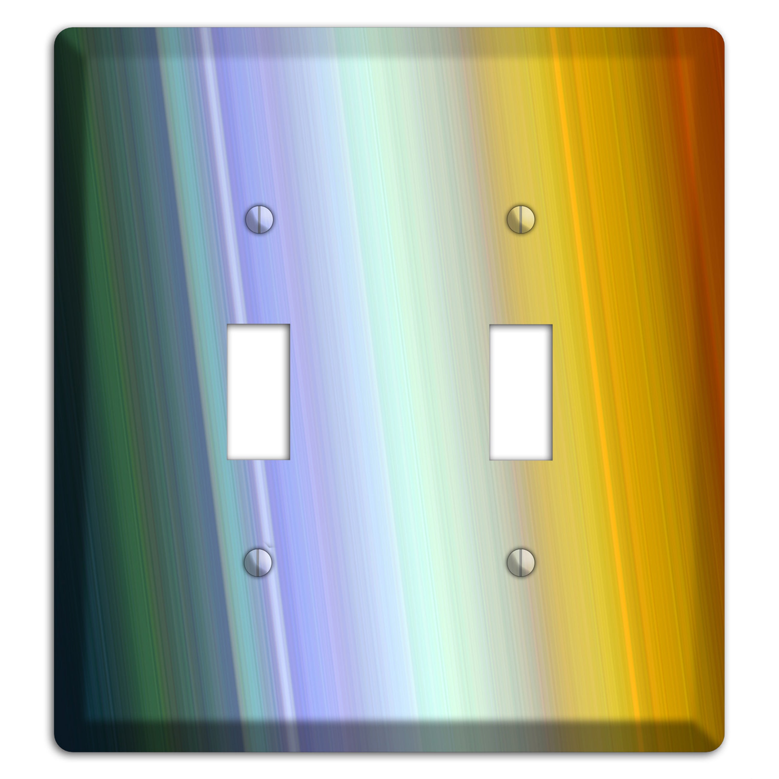 Green Teal Lavender Yellow Ray of Light 2 Toggle Wallplate