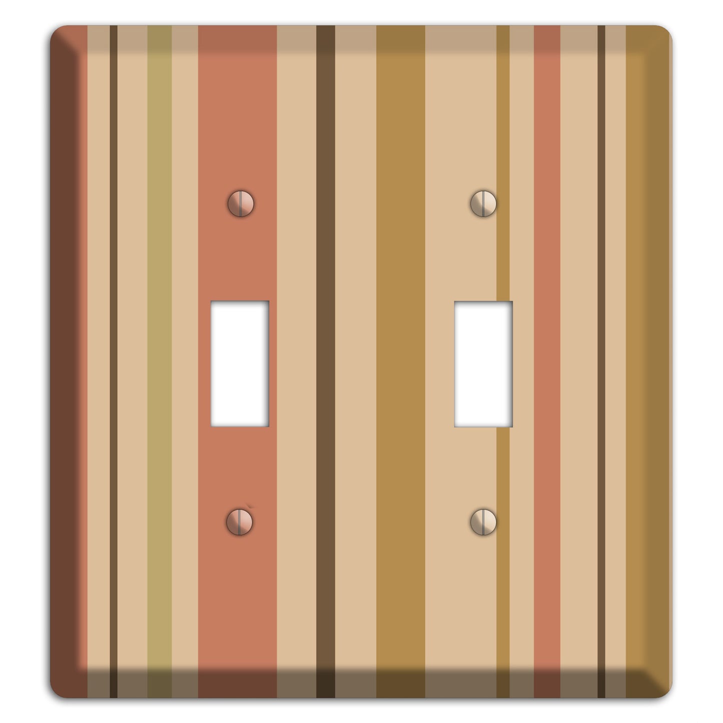 Multi Dusty Pink Vertical Stripes 2 Toggle Wallplate