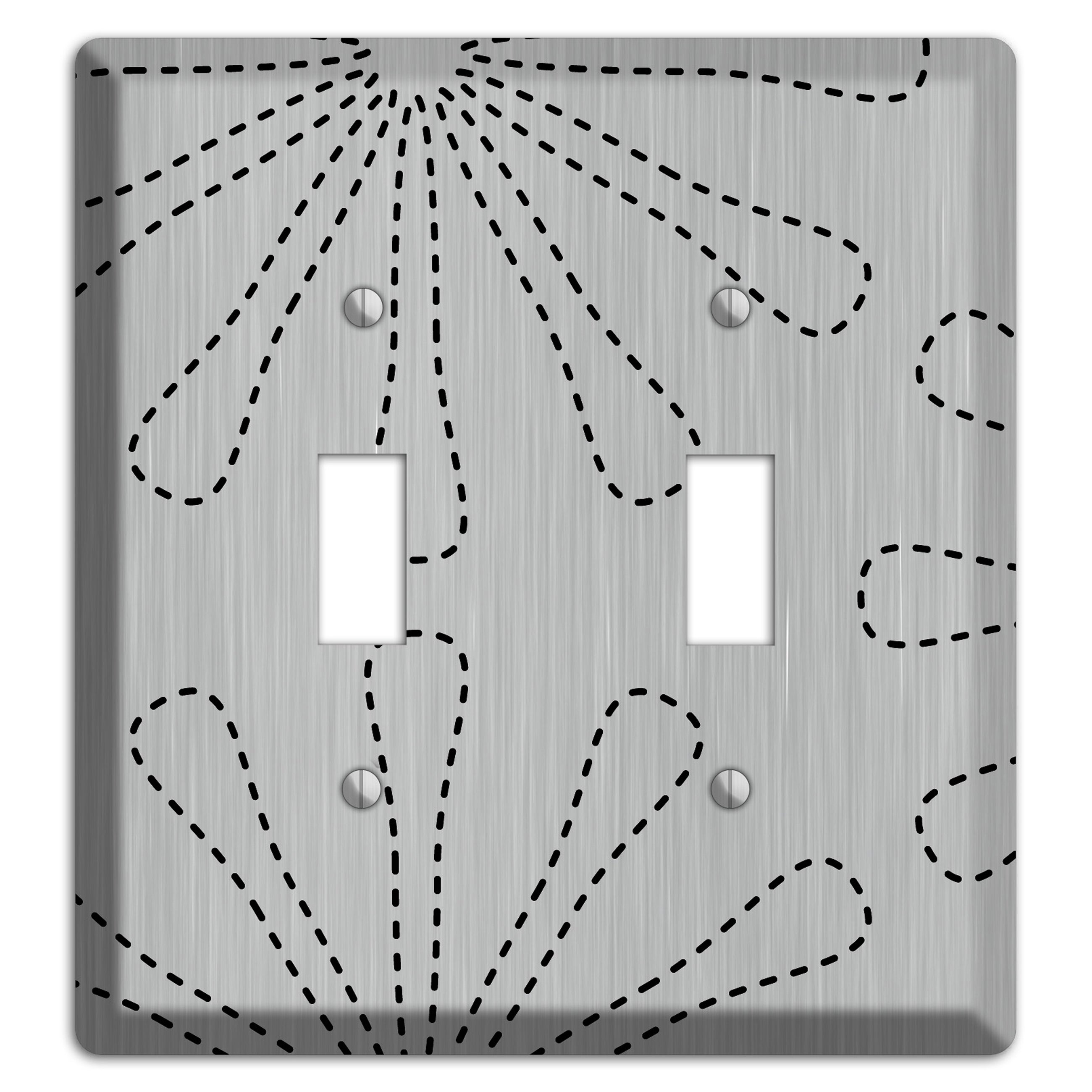 Retro Stipple Floral  Stainless 2 Toggle Wallplate