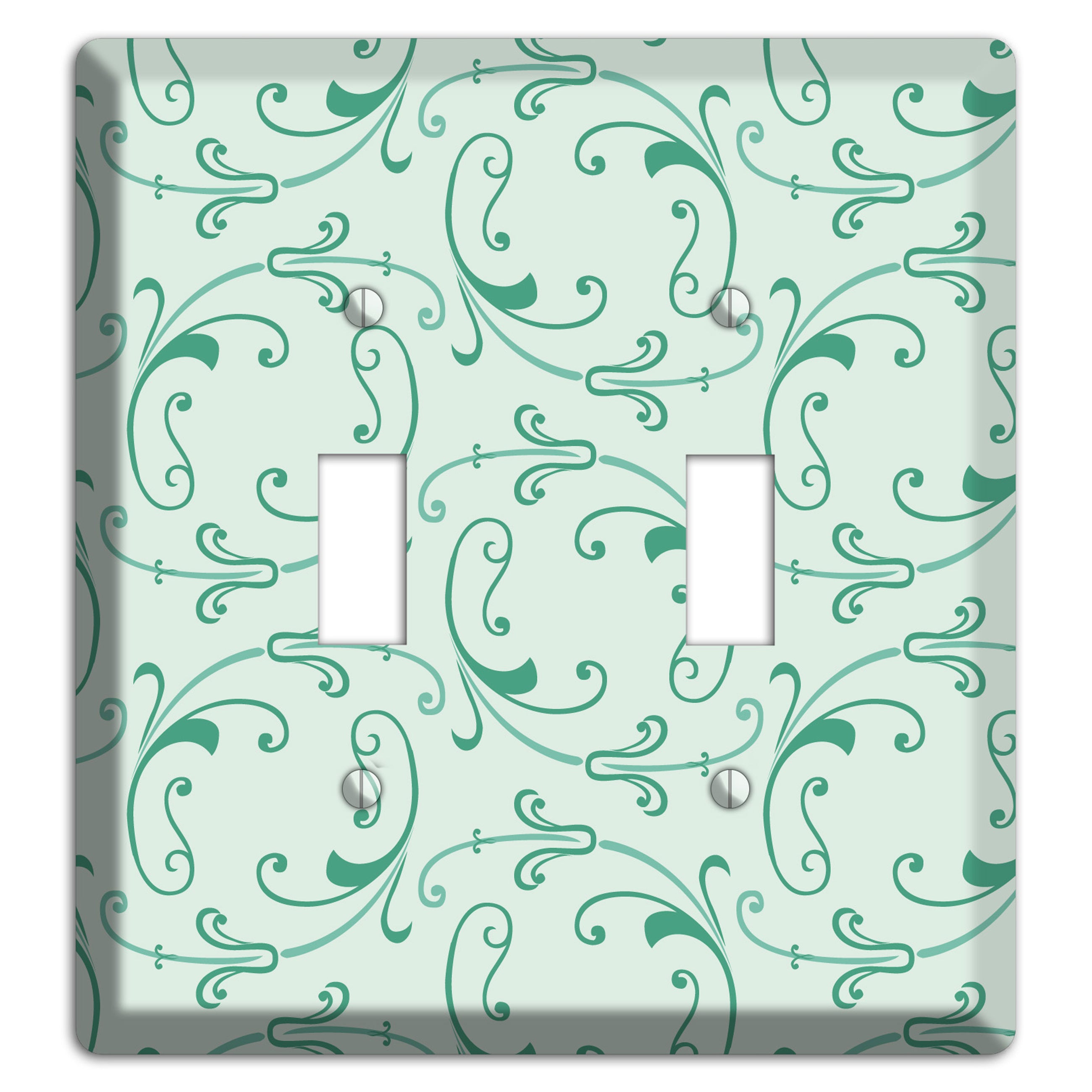 Aqua Victorian Sprig 2 Toggle Wallplate