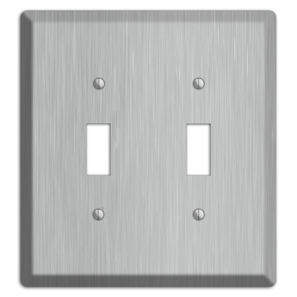 Brushed Stainless Steel 2 Toggle Wallplate