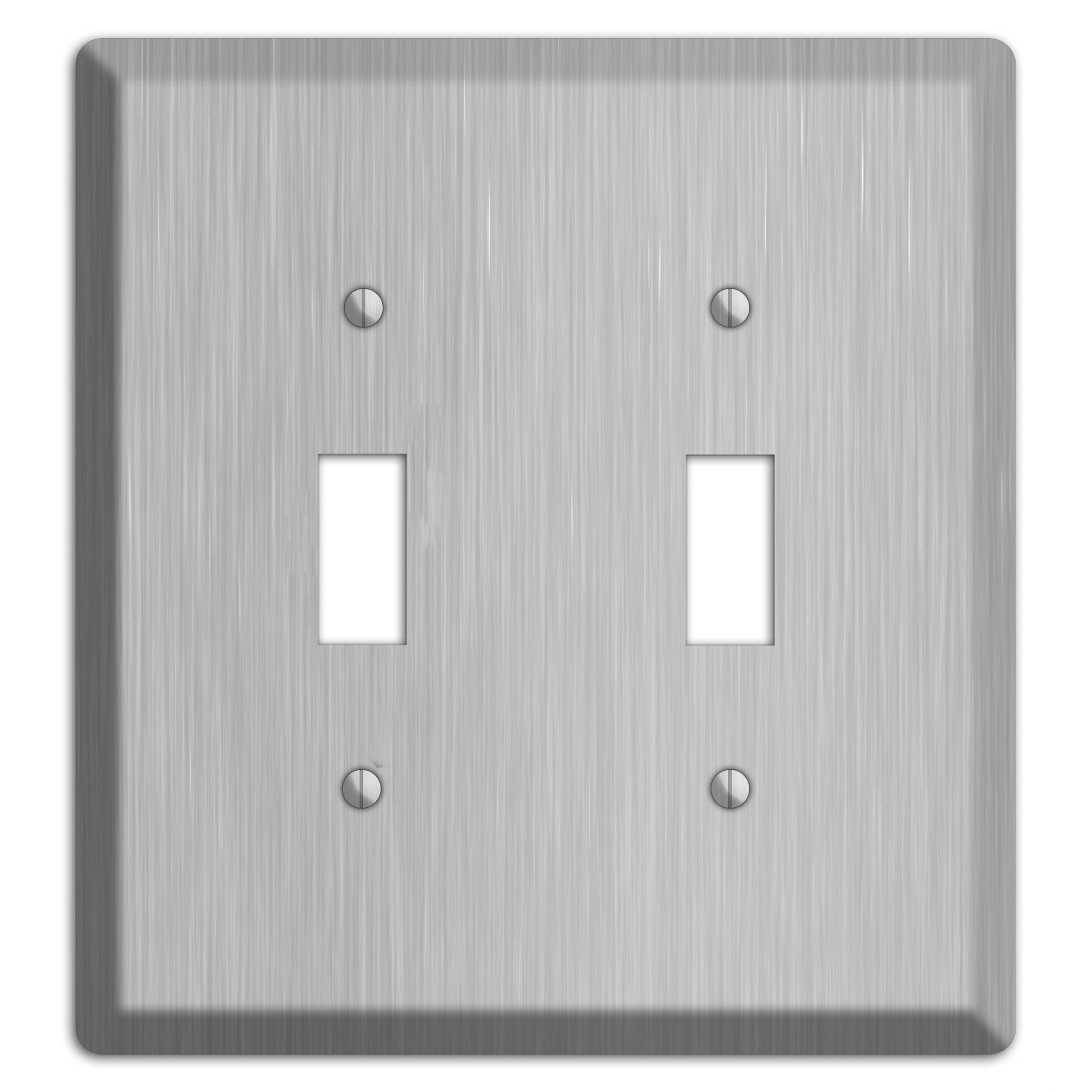 Brushed Stainless Steel 2 Toggle Wallplate